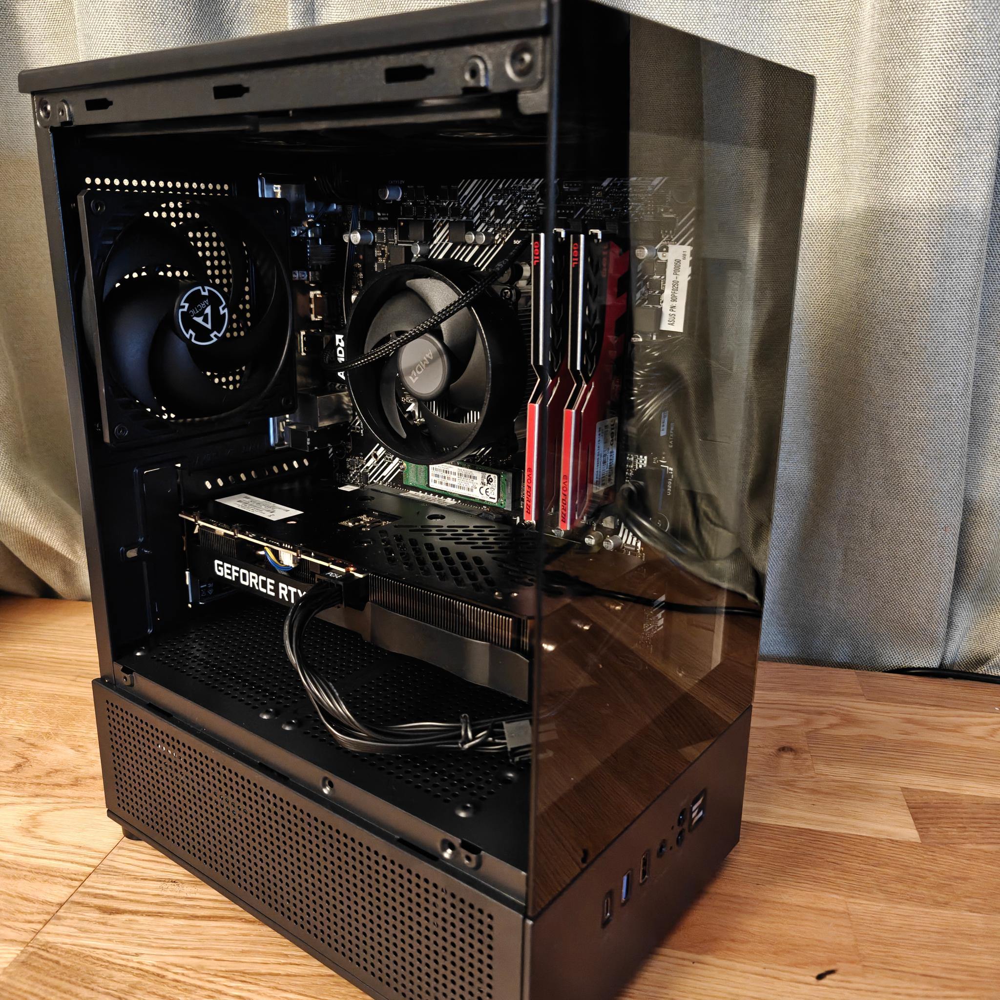 Compact, Efficient Gaming PC - NVIDIA 3060 12GB, Ryzen 5 5500, B550M-K w/Wifi Adapter, 32GB DDR4 RAM