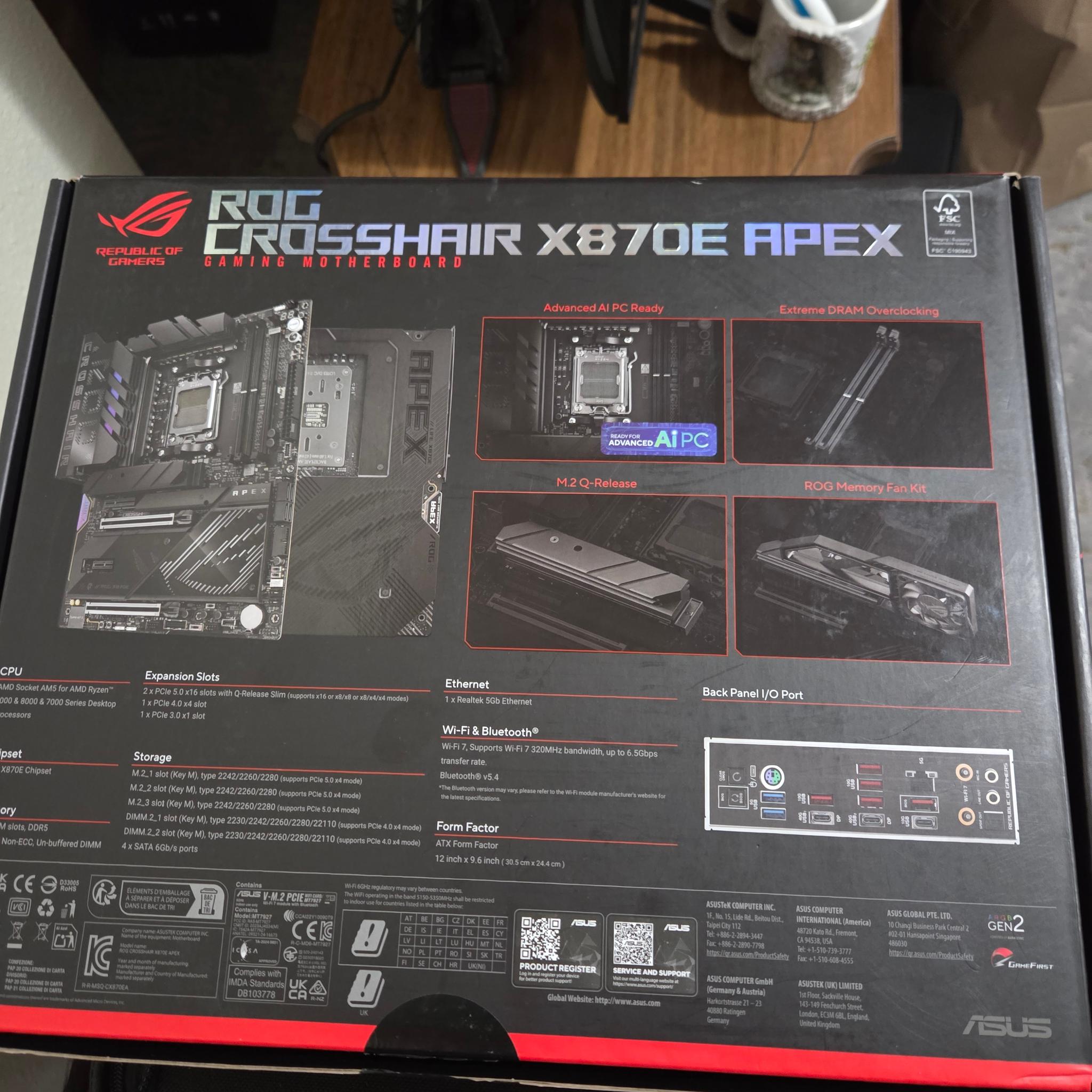 ASUS ROG Crosshair X870E APEX AM5 Motherboard