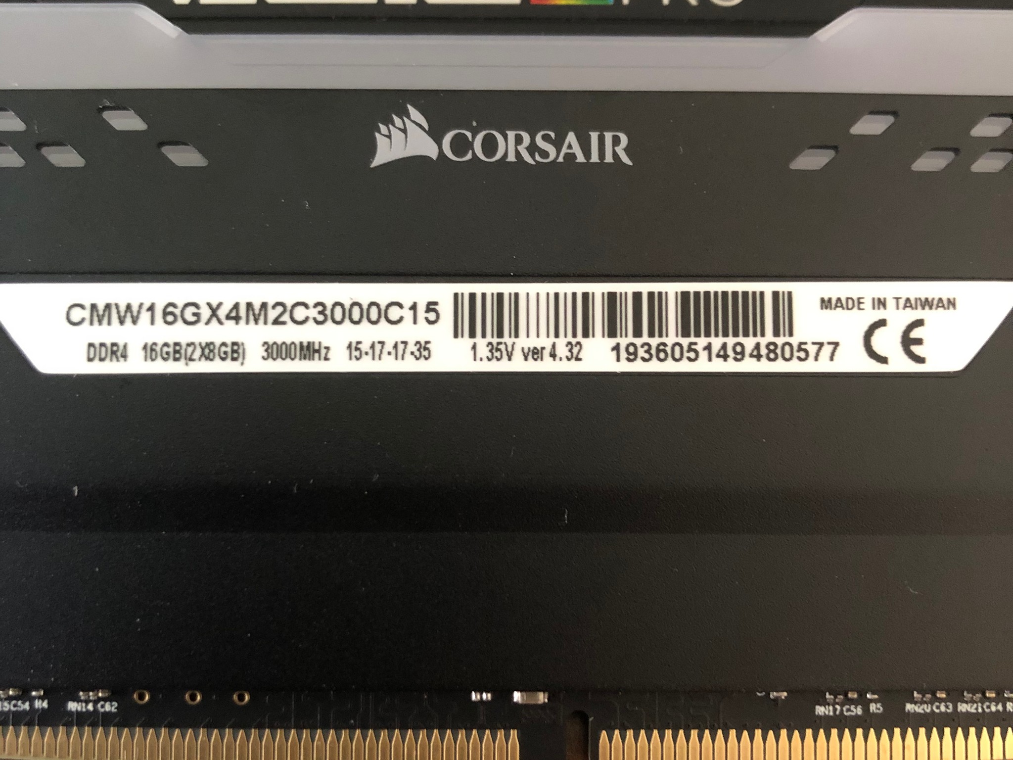 Corsair Vengeance RGB Pro 16GB kit 3000 MHz DDR4 RAM