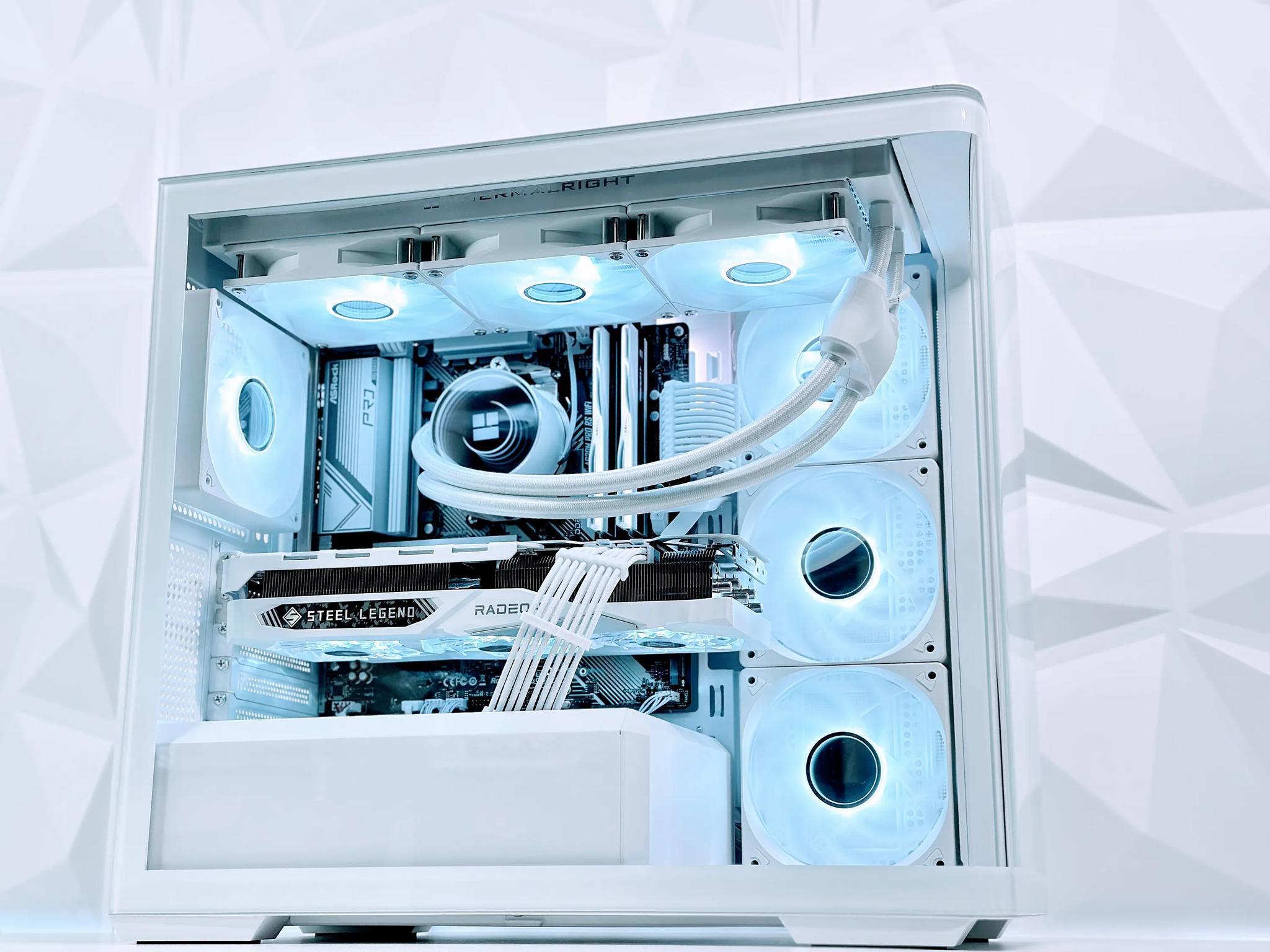 🤍👁️‍🗨️Liquid Cooled Gaming PC◊AMD RX 7800 XT 16GB◊AMD Ryzen 5 7500F◊32GB DDR5◊1TB SSD