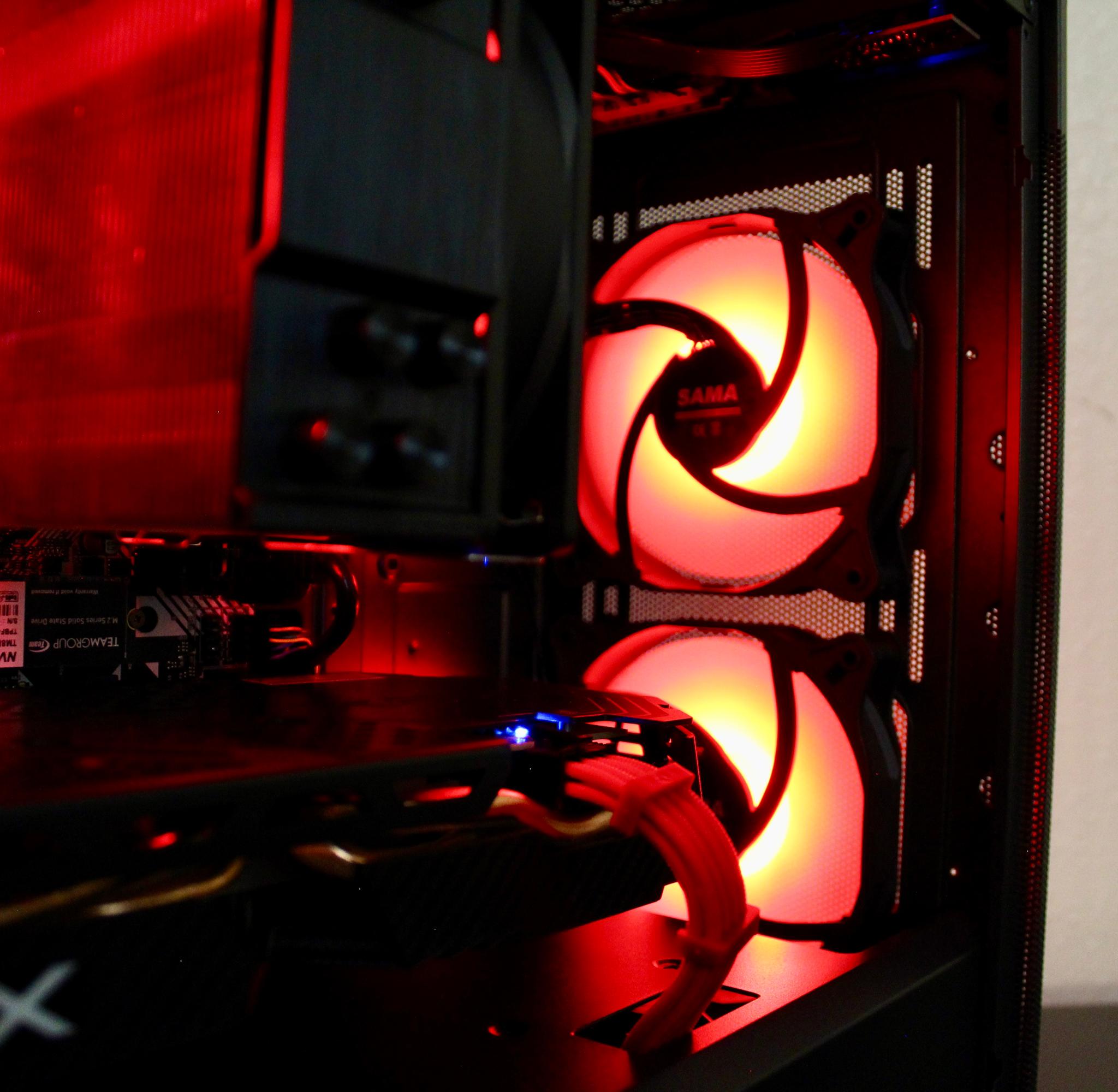 Dark Crimson! Awesome Gaming PC | Ryzen 5 2600 | XFX 580 8GB | 16GB DDR4 | 512GB M.2 | W11 + WiFi |