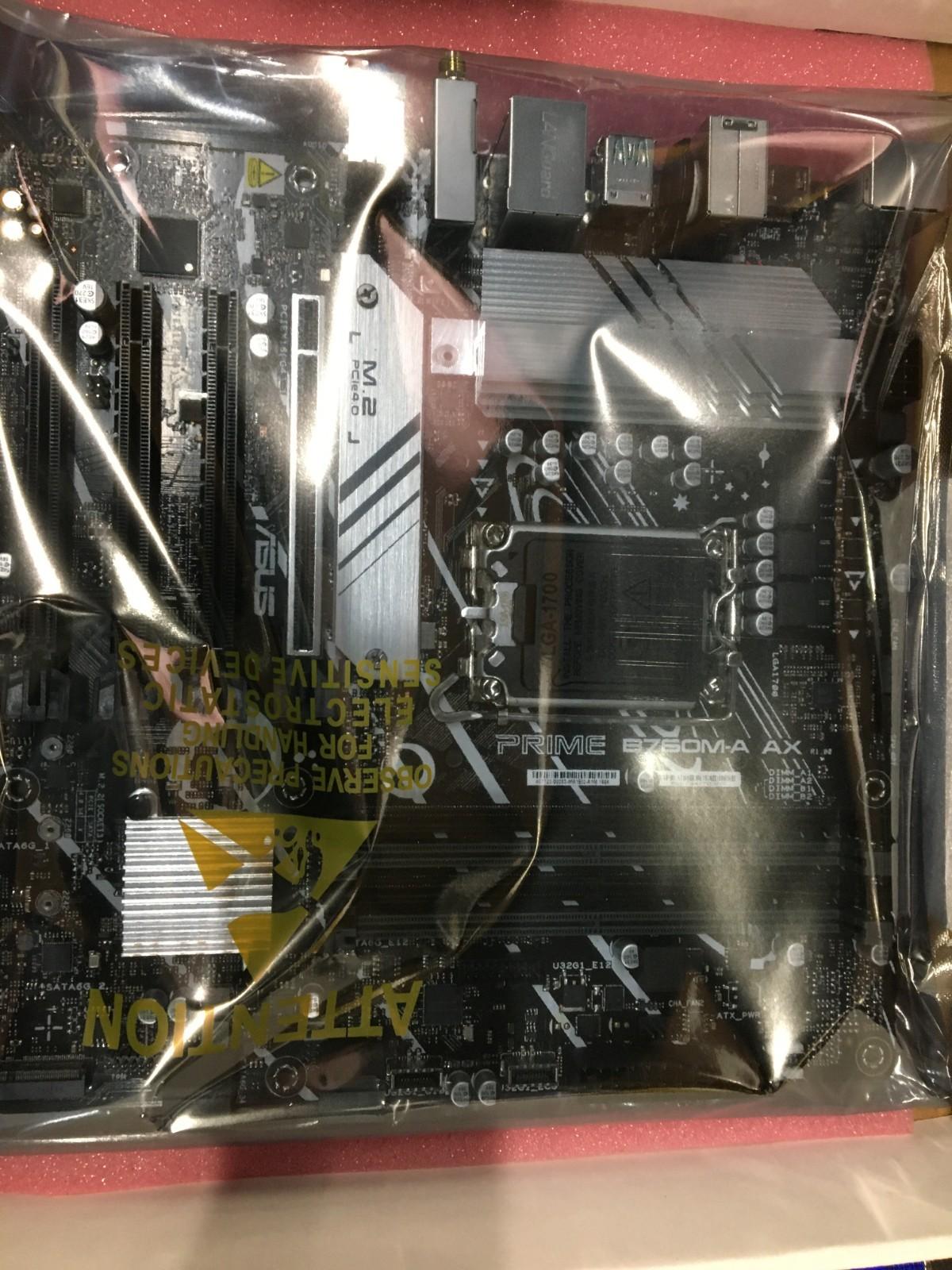 ASUS PRIME B760M-A AX Motherboard Intel LGA1700 MicroATX DDR5 WiFi  no IO shield