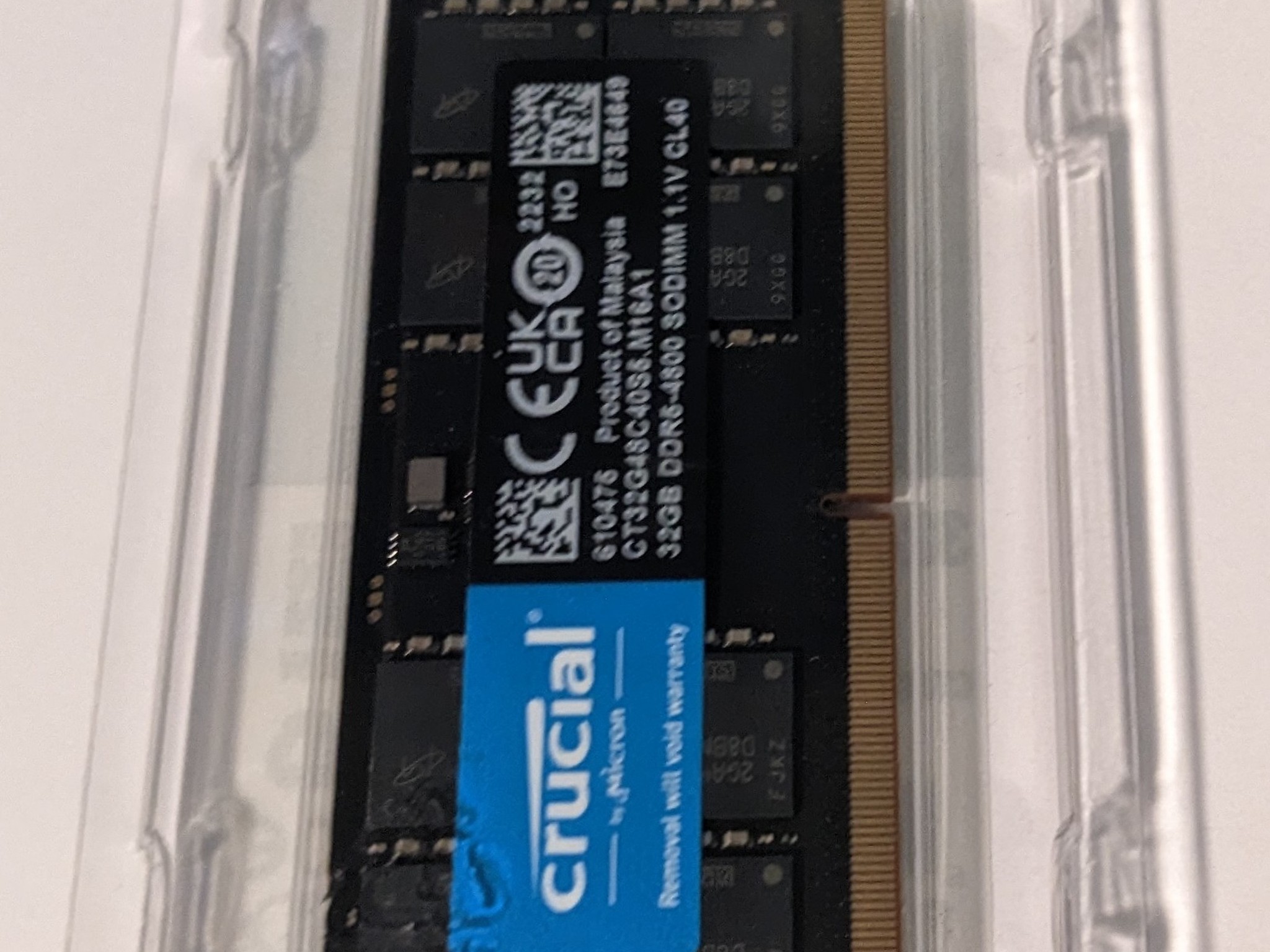 Crucial DDR5 32GB Laptop Ram CT32G48C40S5