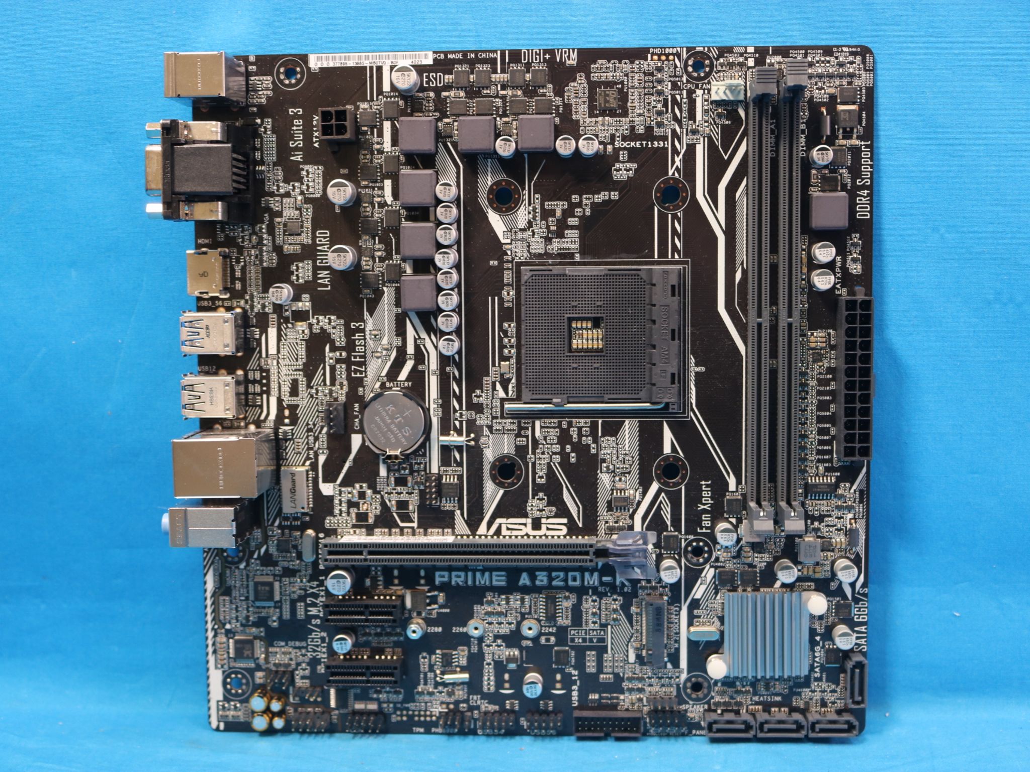 *Newest BIOS* ASUS Prime A320M-K AMD Socket AM4 DDR4 MicroATX Desktop Motherboard No I/O Shield