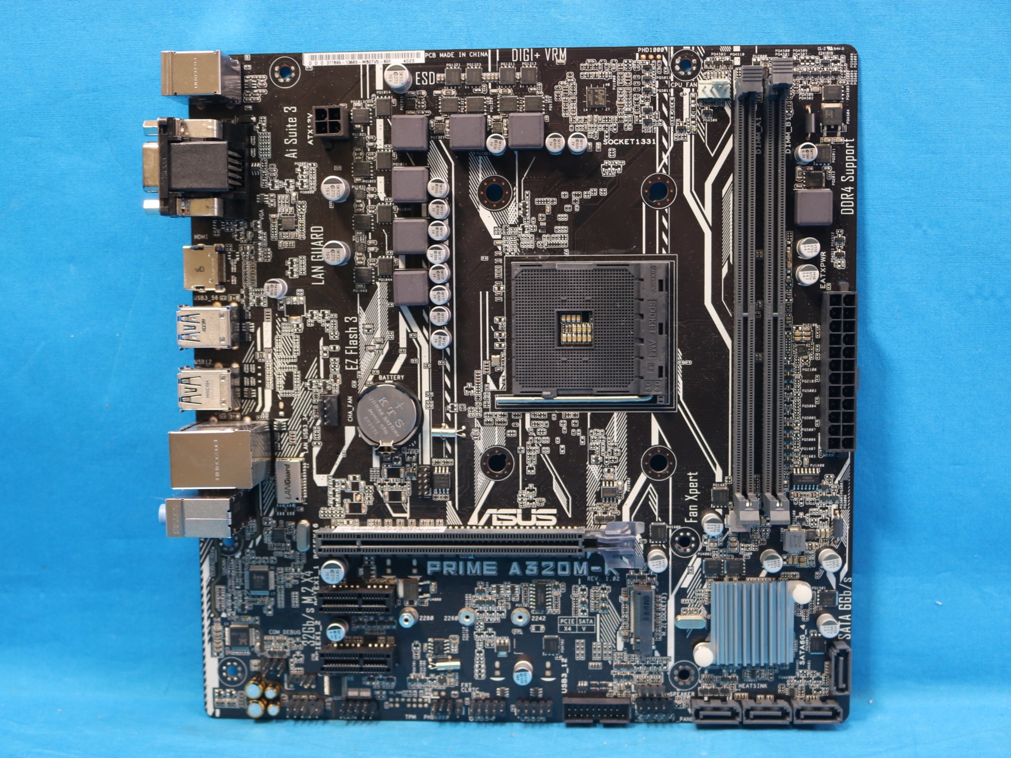 *Newest BIOS* ASUS Prime A320M-K AMD Socket AM4 DDR4 MicroATX Desktop Motherboard No I/O Shield