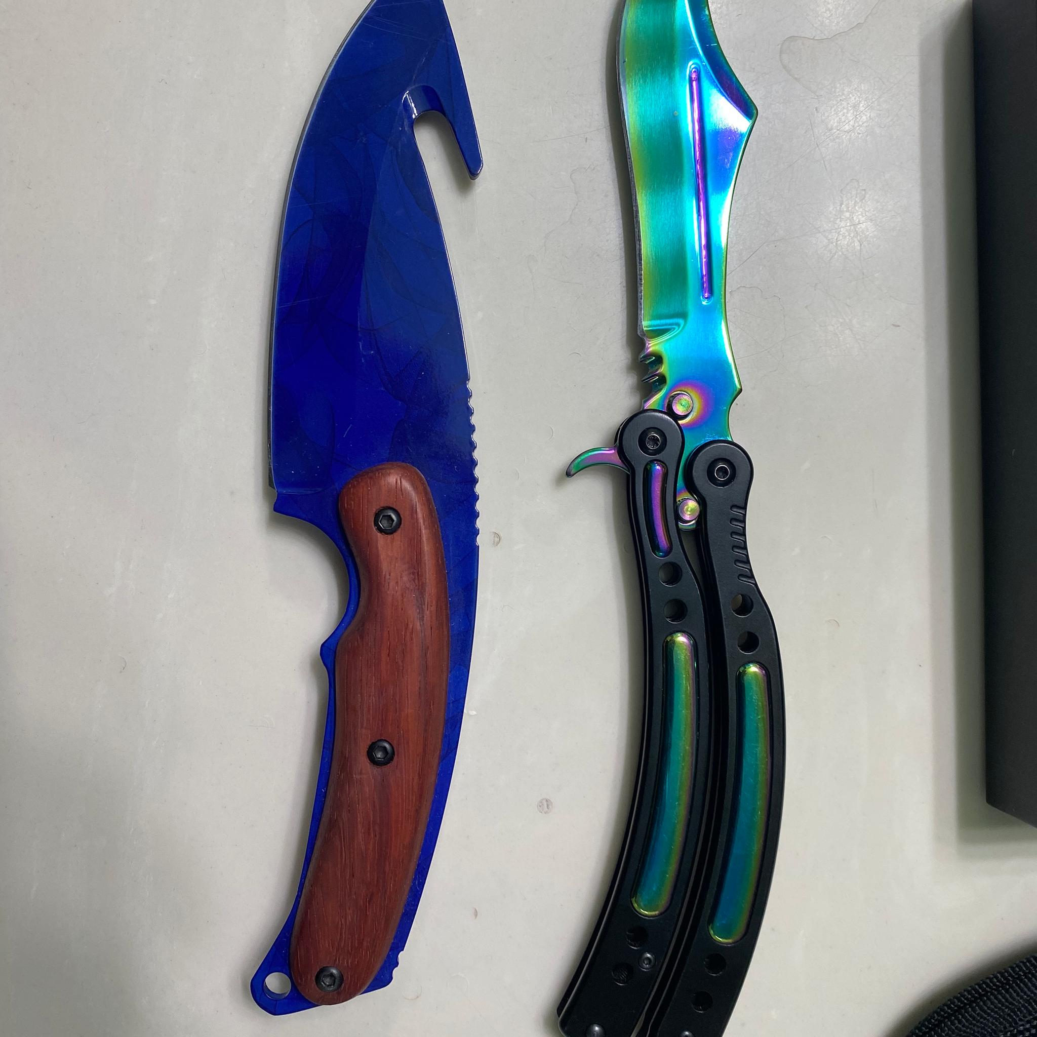 Elemental Knives - Fade Butterfly Knife/Sapphire Gut Knife - RARE CSGO Replicas
