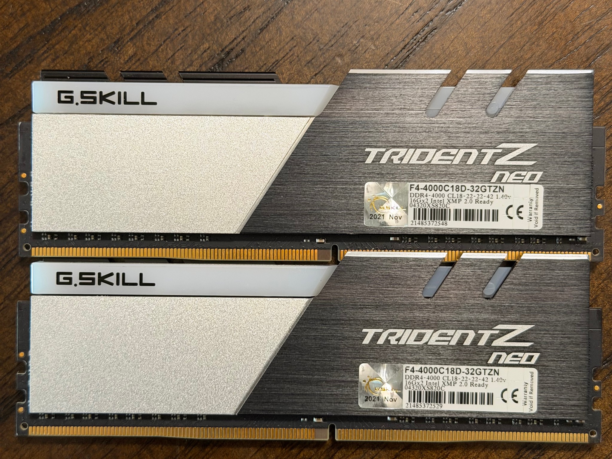 G.Skill Trident Z Neo 32GB (2x16GB) 4000MHz CL18 DDR4 RAM