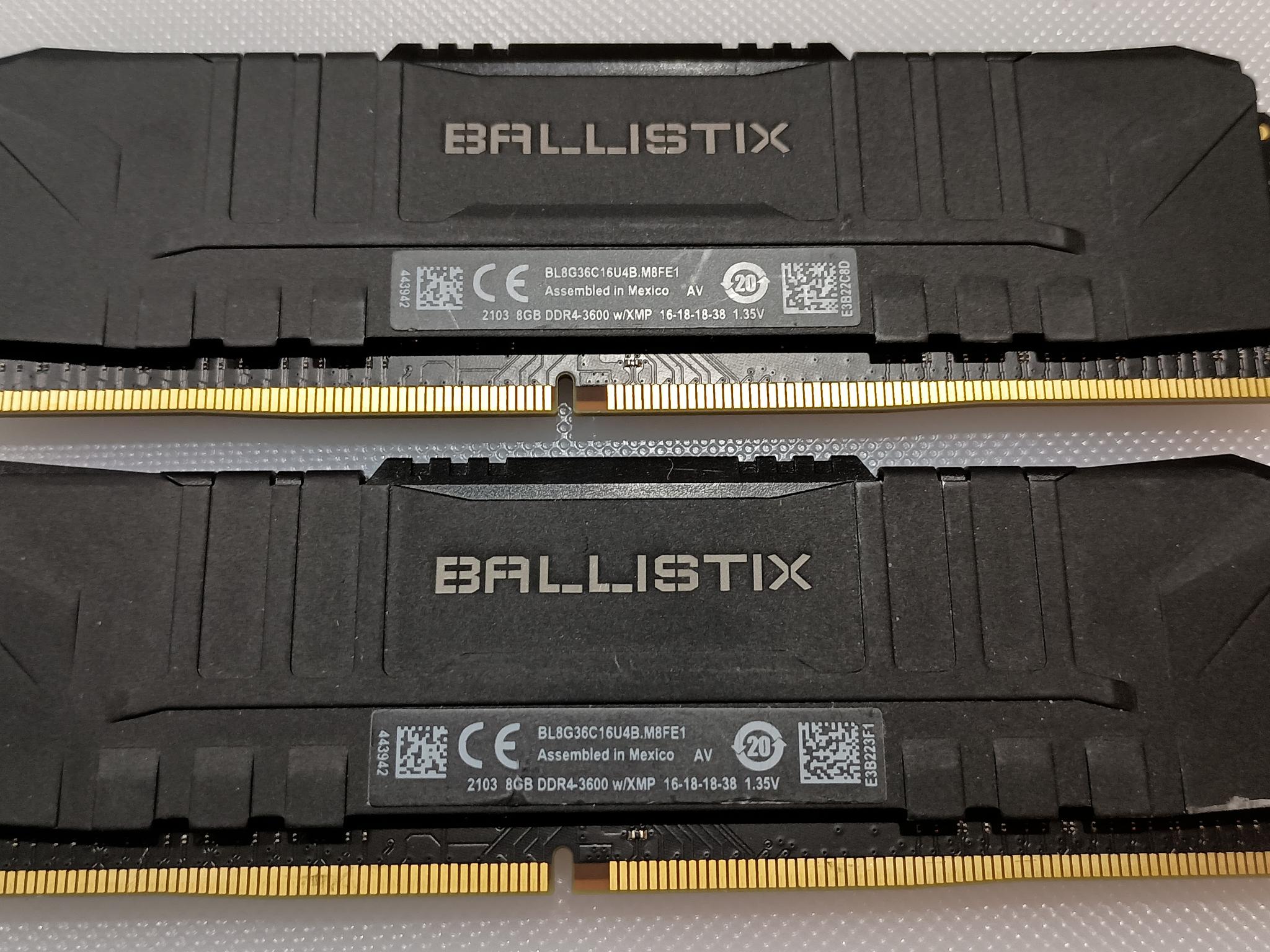 Crucial Ballistix 16gb DDRR4 3600mhz 2x8GB memory kit. BL2K8G36C16U4B
