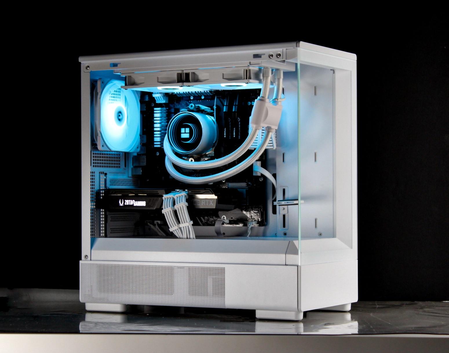 White Gaming PC – RTX 3070, Ryzen 7 3700X, 32GB, 1TB SSD - RGB, WiFi, BlueTooth