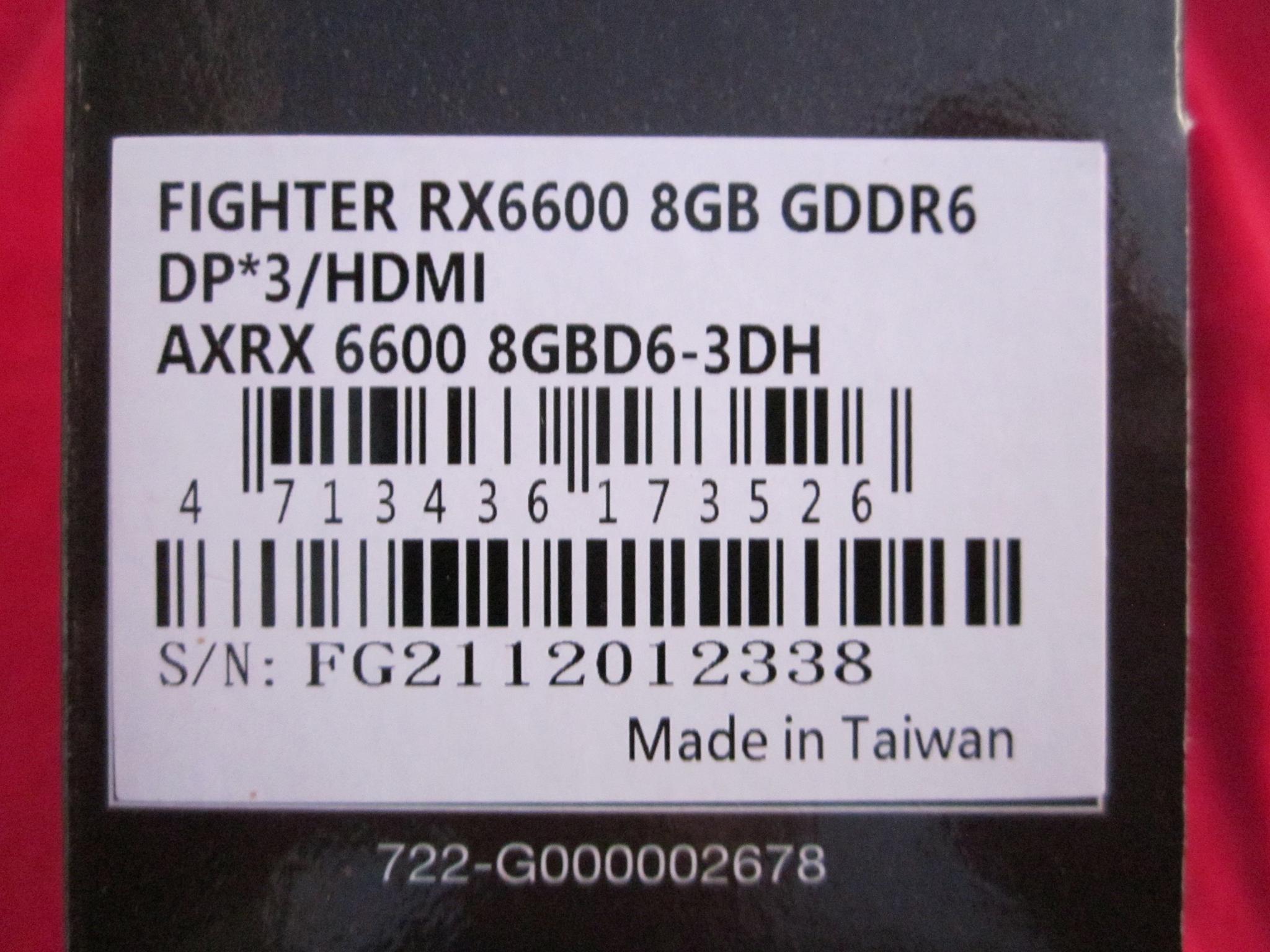 PowerColor Fighter RX 6600 8GB GDDR6 Graphics Card AXRX PCI Express 4.0