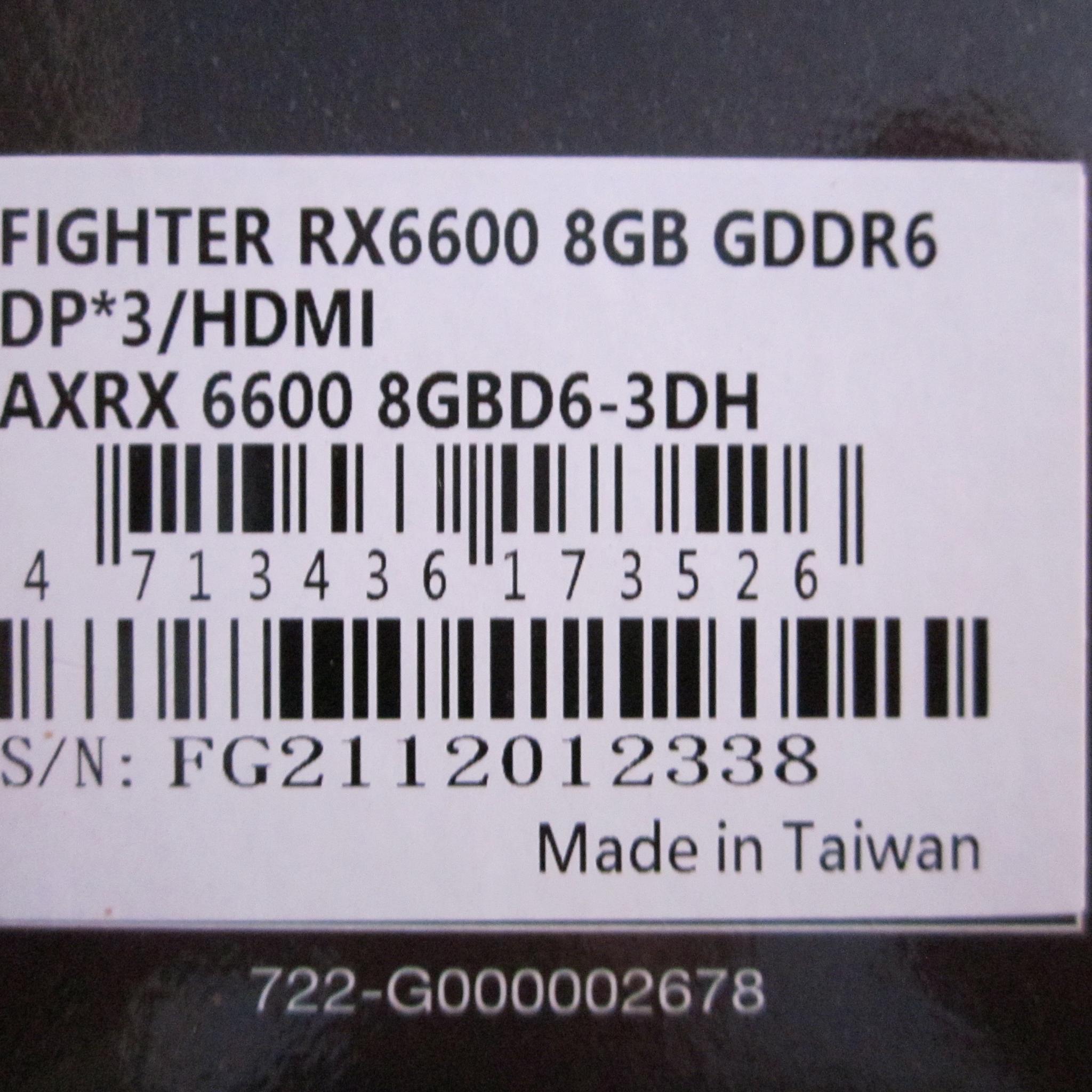 PowerColor Fighter RX 6600 8GB GDDR6 Graphics Card AXRX PCI Express 4.0