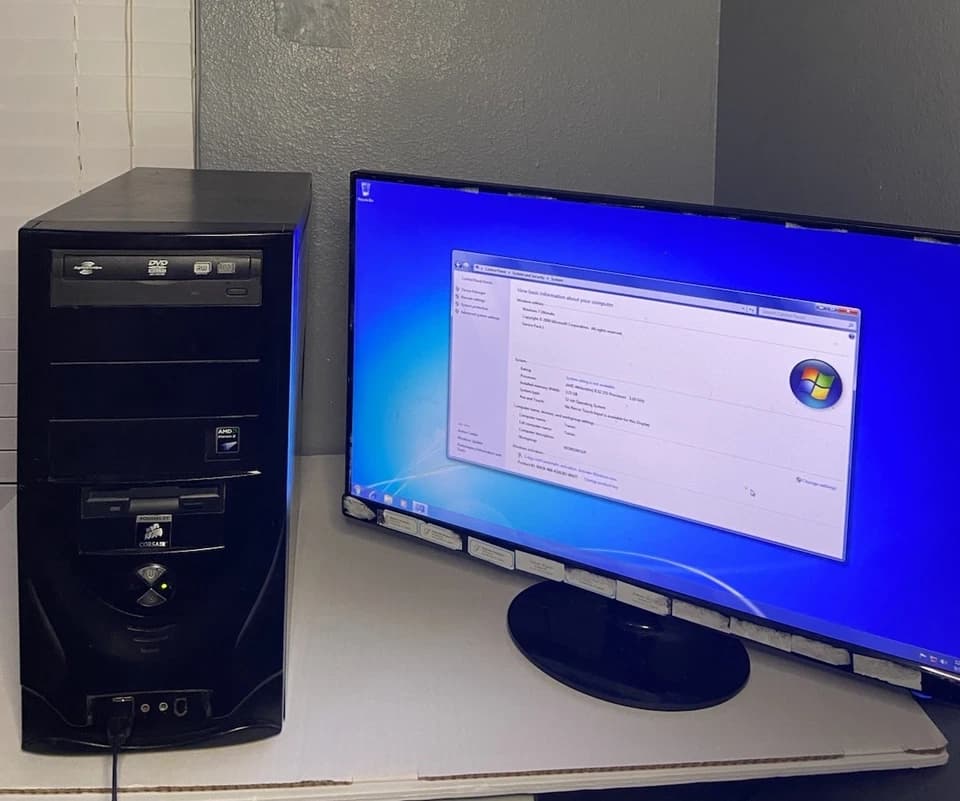 T-Series Retro Gaming PC AMD Athlon II X2 255 3.10GHz 8GB Ram 465GB HDD Window 7