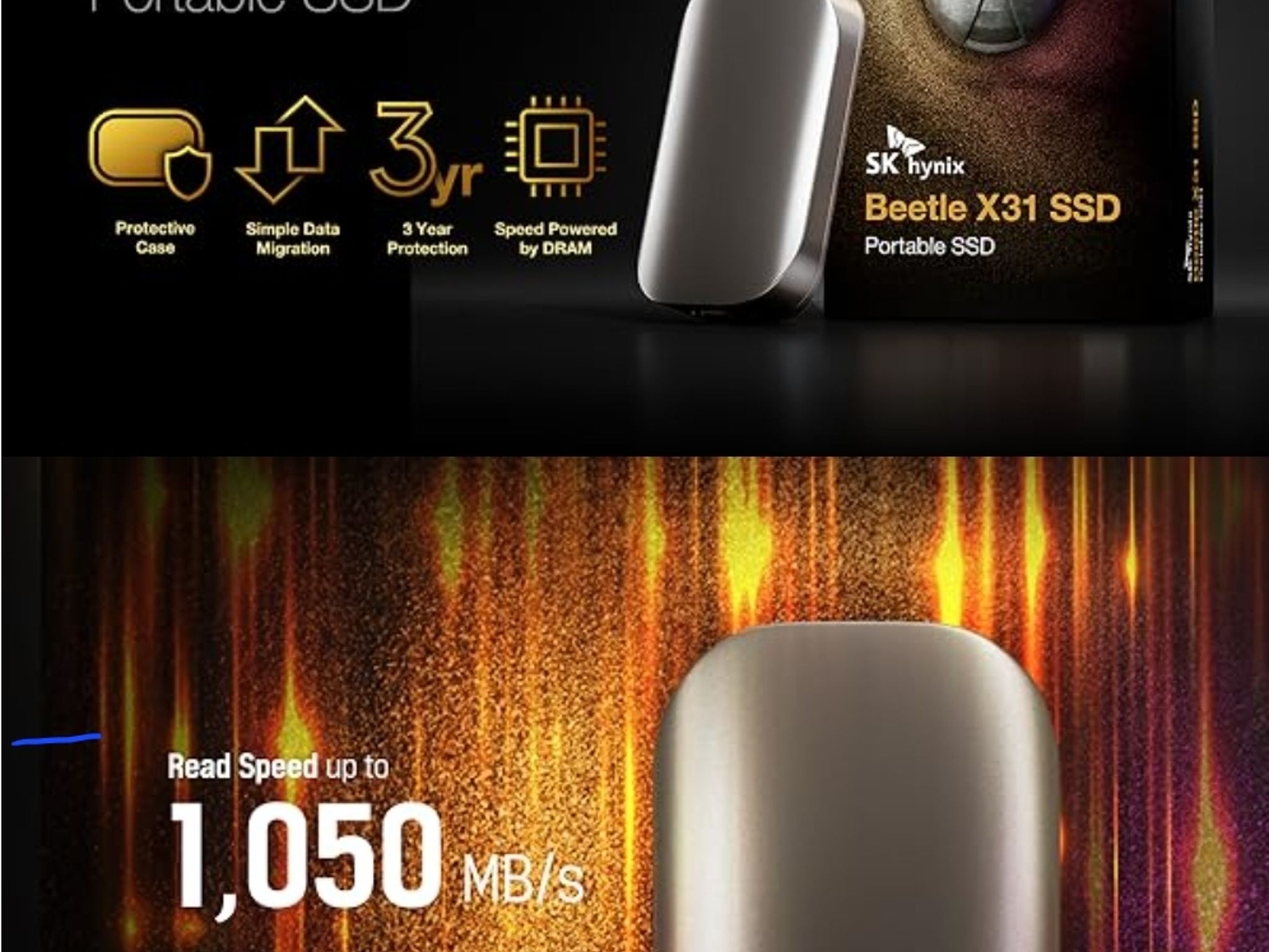 2TB SK hynix Beetle X31 Portable SSD with DRAM