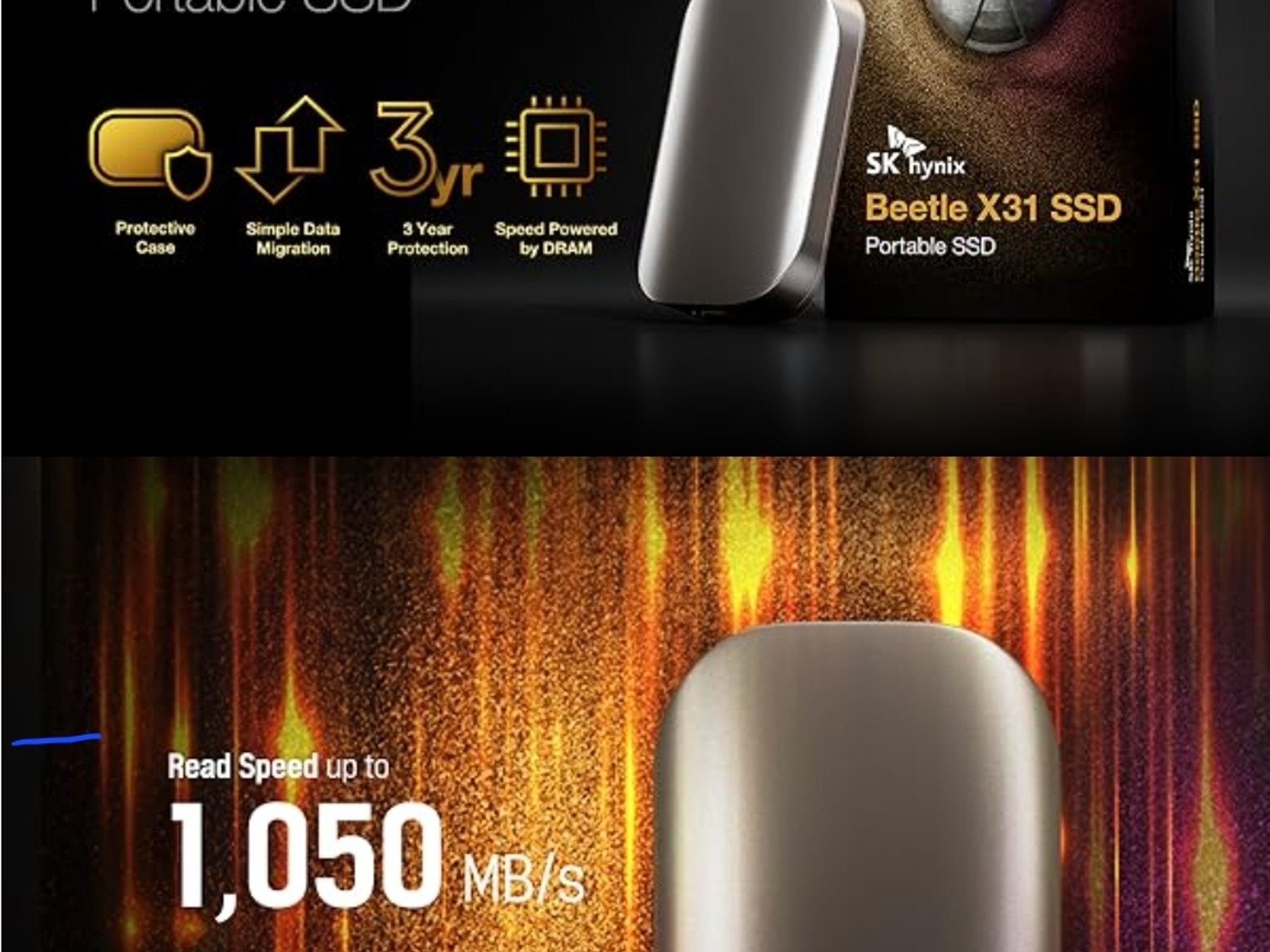 2TB SK hynix Beetle X31 Portable SSD with DRAM