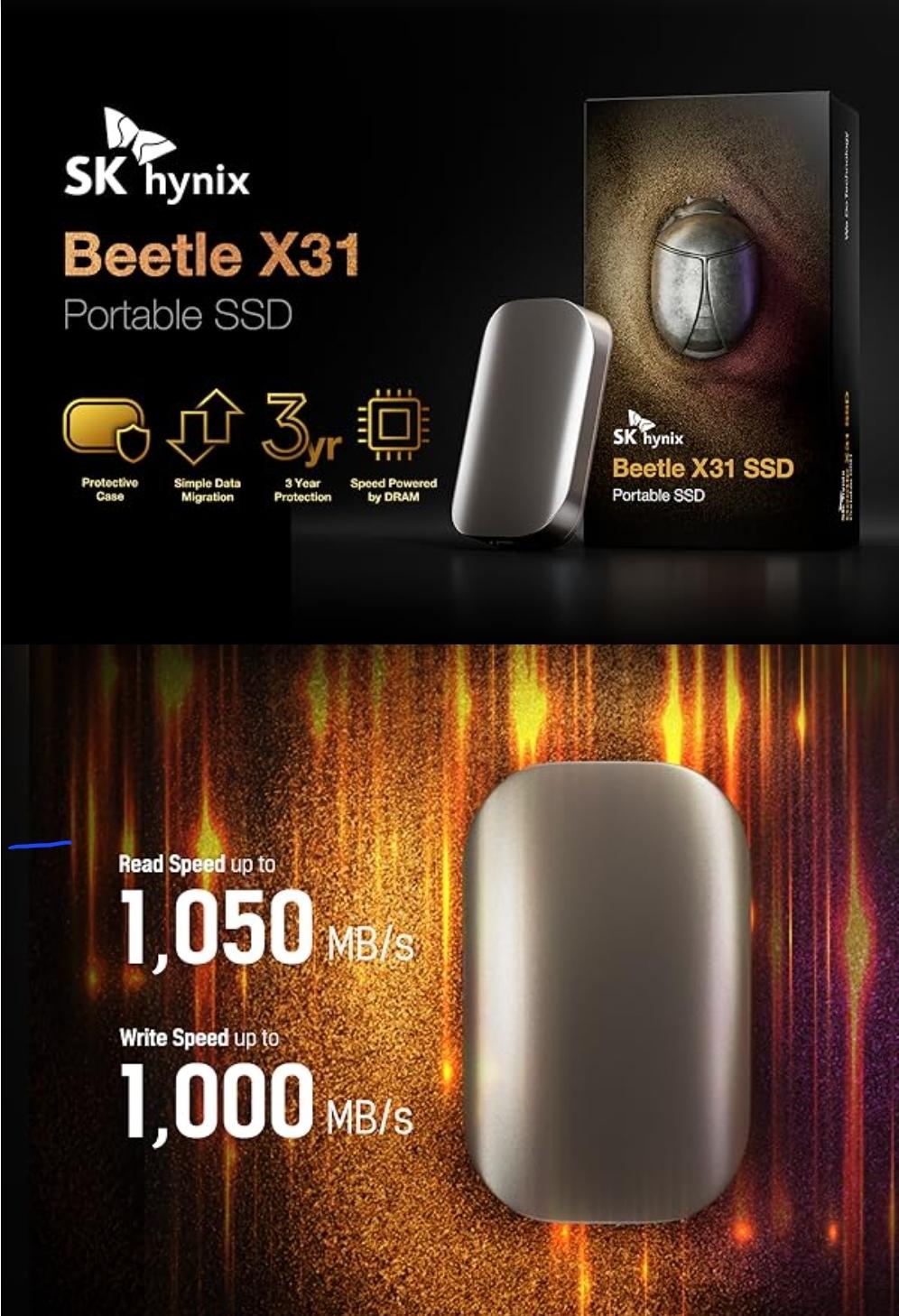 2TB SK hynix Beetle X31 Portable SSD with DRAM