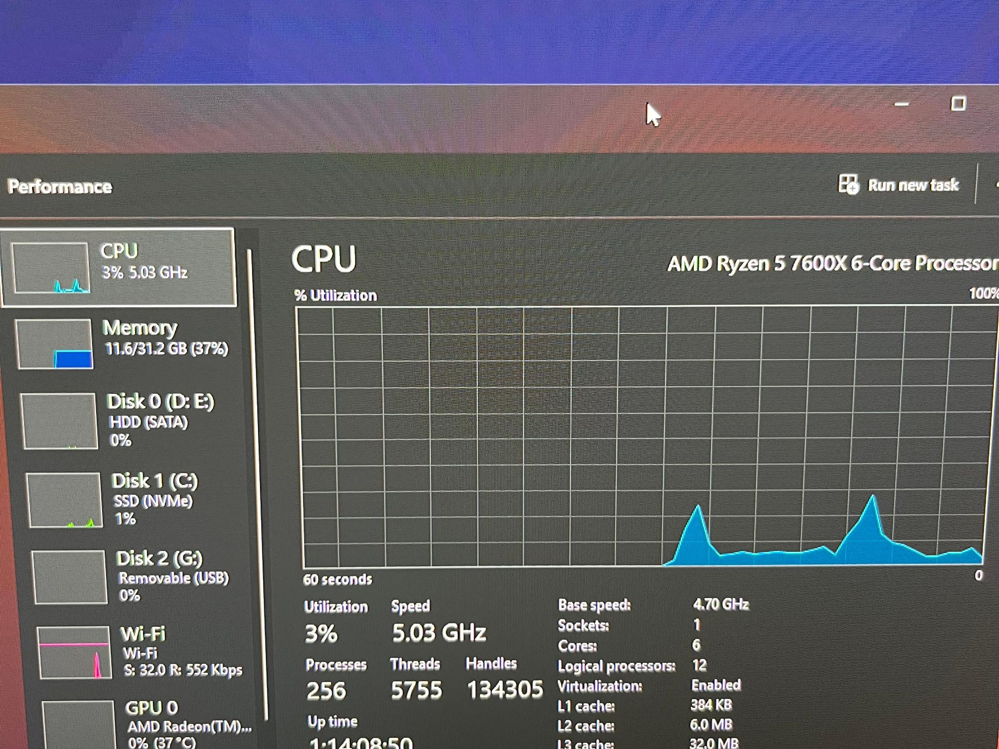 Ryzen 5 7600x, 32 GB DDR5 6000mhz CL36, GeForce 1660 Gaming X Build