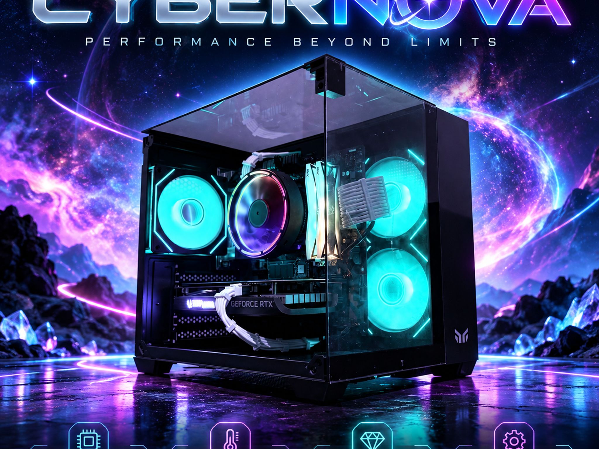 🌈"CyberNova"⚫️| 1080p Gaming | RTX 4060 | Ryzen 5 3600 | 16GB Ram | 512GB SSD | Free Shipping