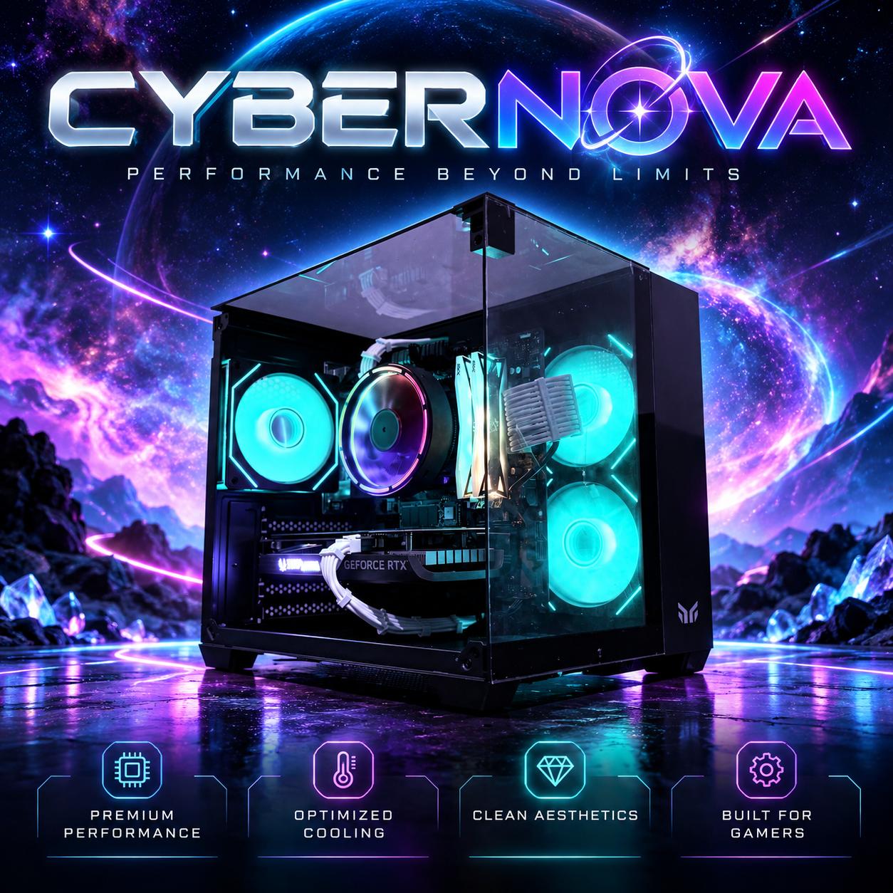 🌈"CyberNova"⚫️| 1080p Gaming | RTX 4060 | Ryzen 5 3600 | 16GB Ram | 512GB SSD | Free Shipping