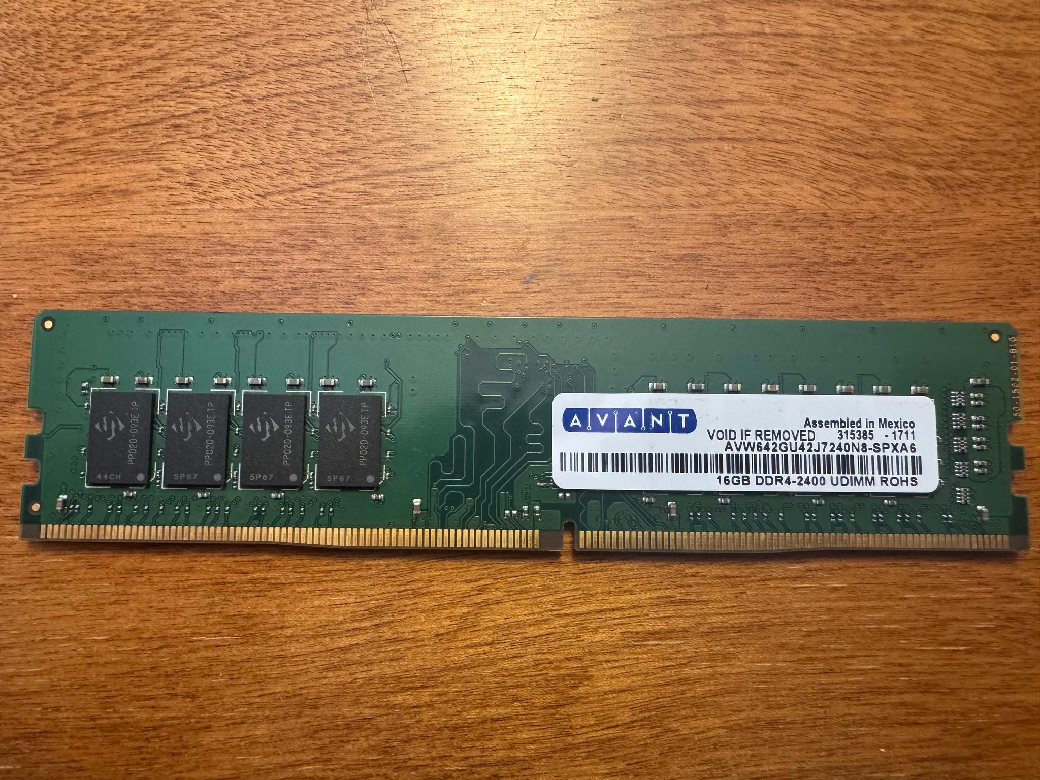 AVANT 16 GB DDR4-2400 UDIMM ROHS