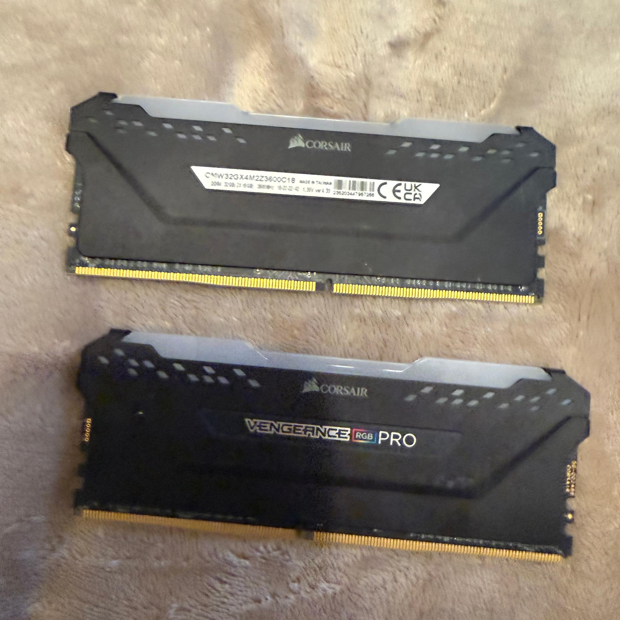 32gb 3600mhzcorsair rgb memory.