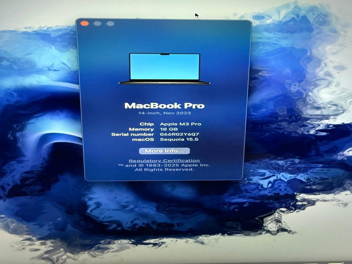 Apple Macbook Pro M3 Pro 18 Gb RAM 1 Tb SSD