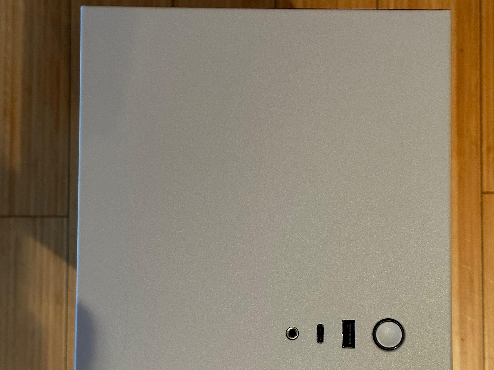 White NZXT H1 Mini ITX Case with PSU, AIO, and Riser Card (Lightly Used, In Box, Riser NOT upgraded)