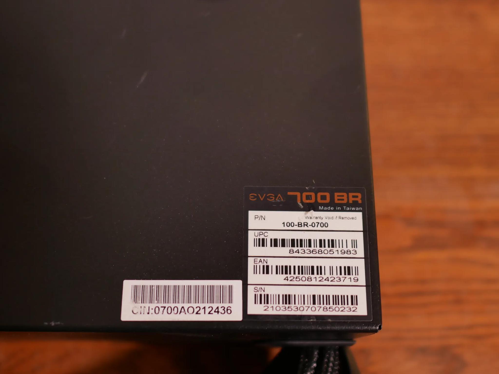 EVGA 700 BR, 80+ BRONZE 700W, Power Supply 100-BR-0700
