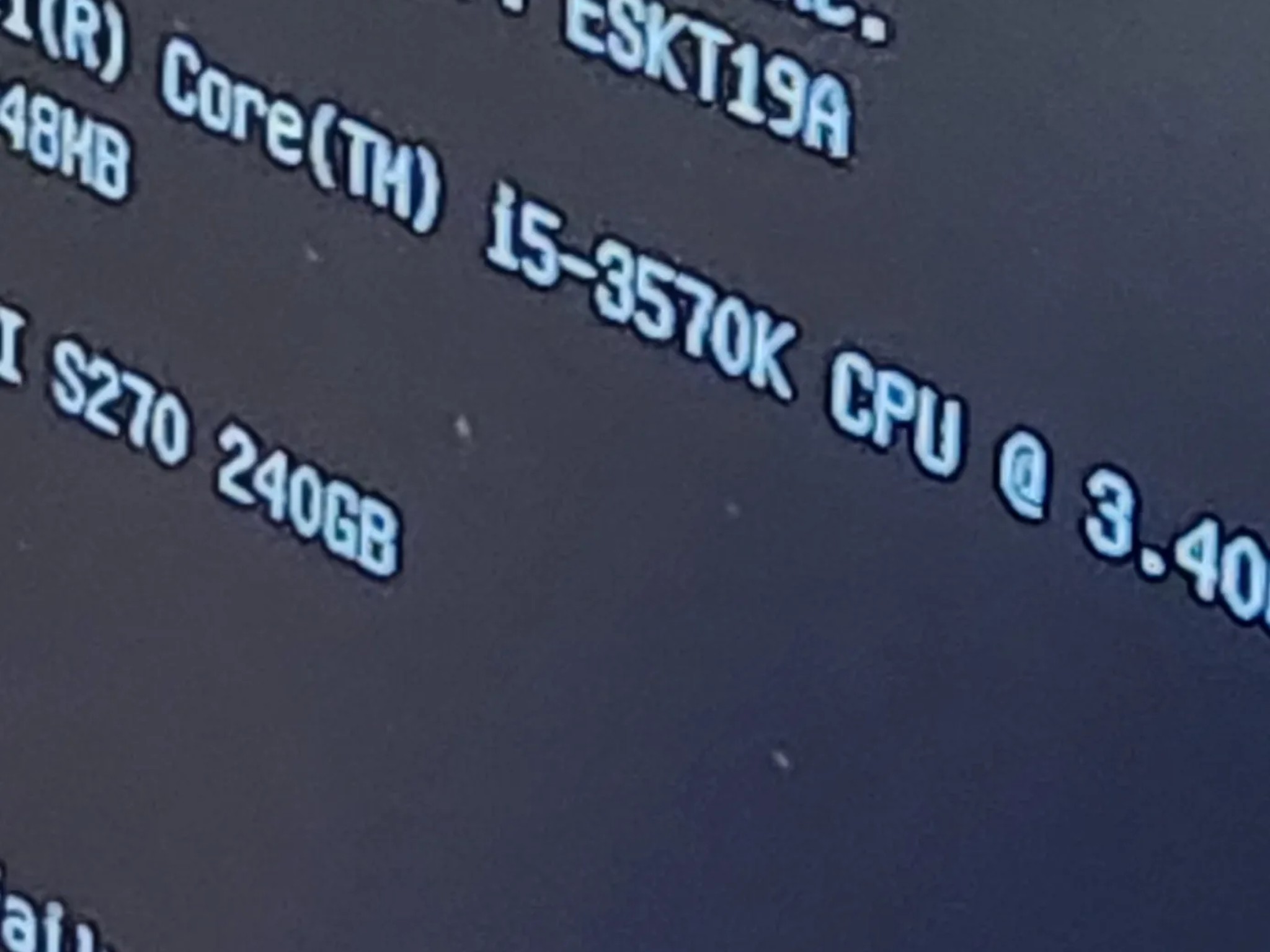 I5 3570k 4 core 4 threads