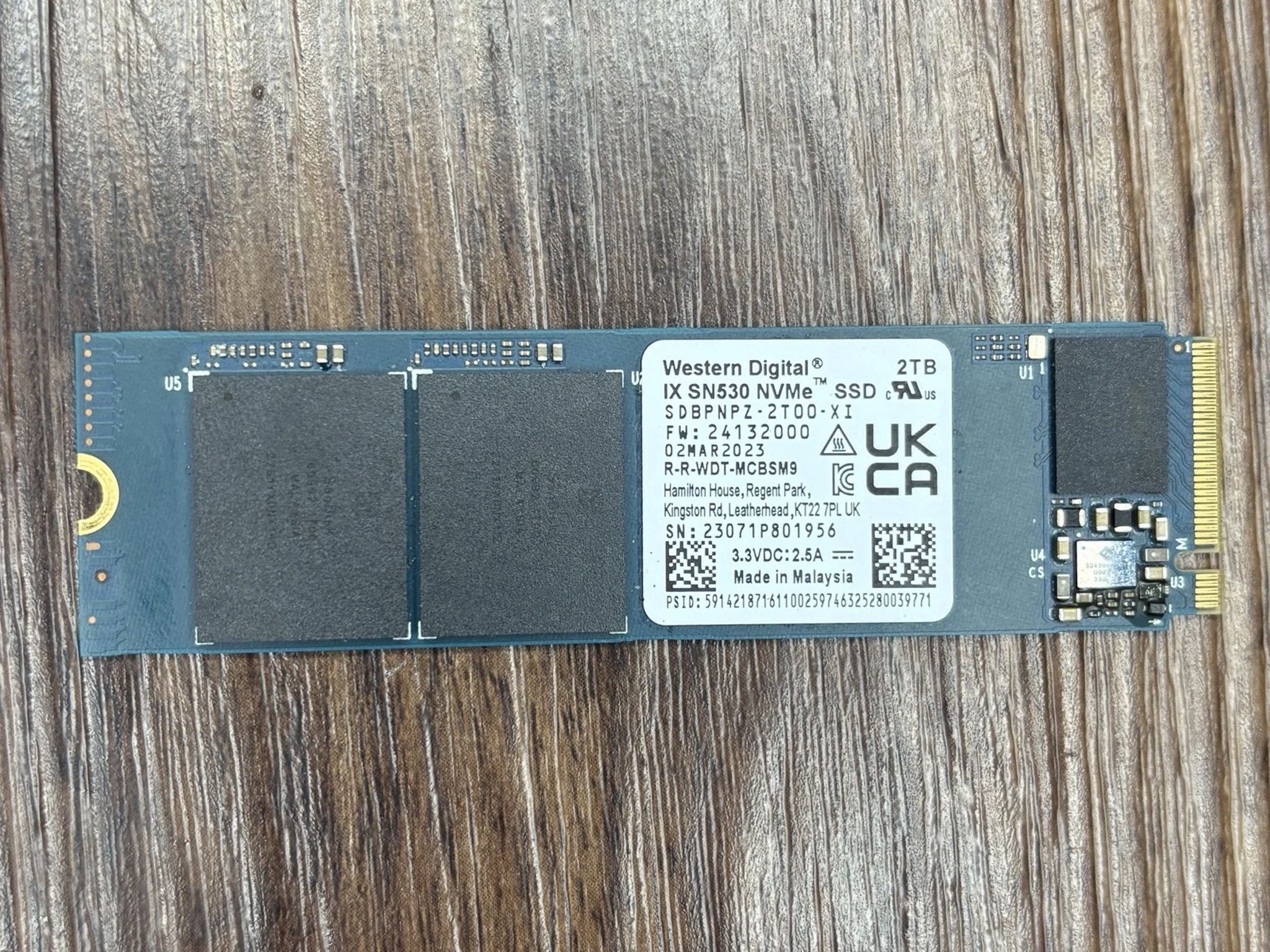 Western Digital IX SN530 PCIe Gen3 NVMe SSD 2TB