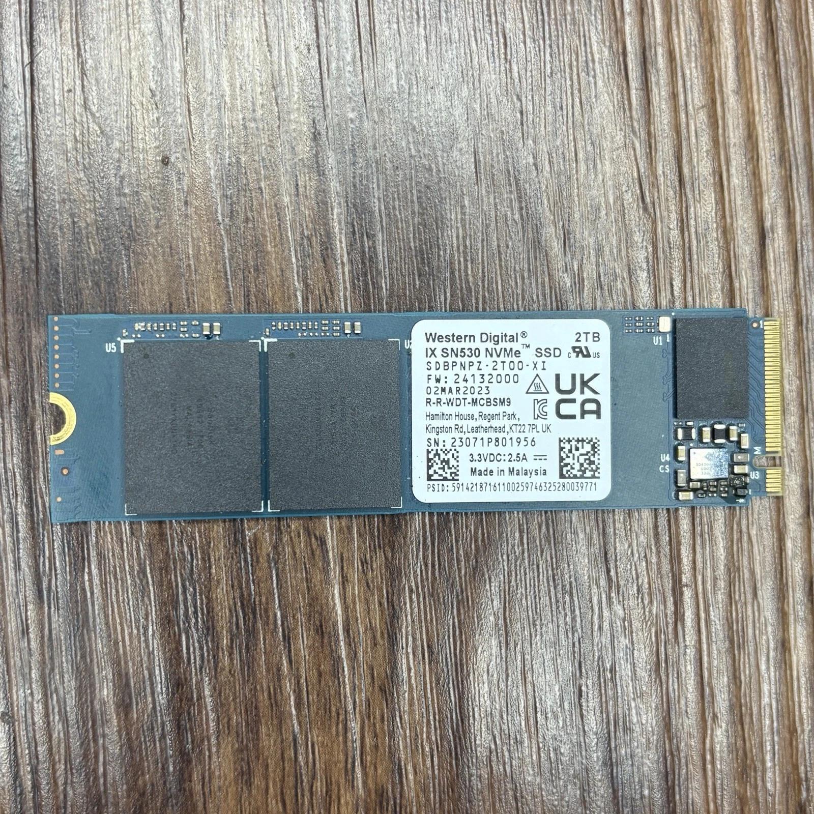 Western Digital IX SN530 PCIe Gen3 NVMe SSD 2TB
