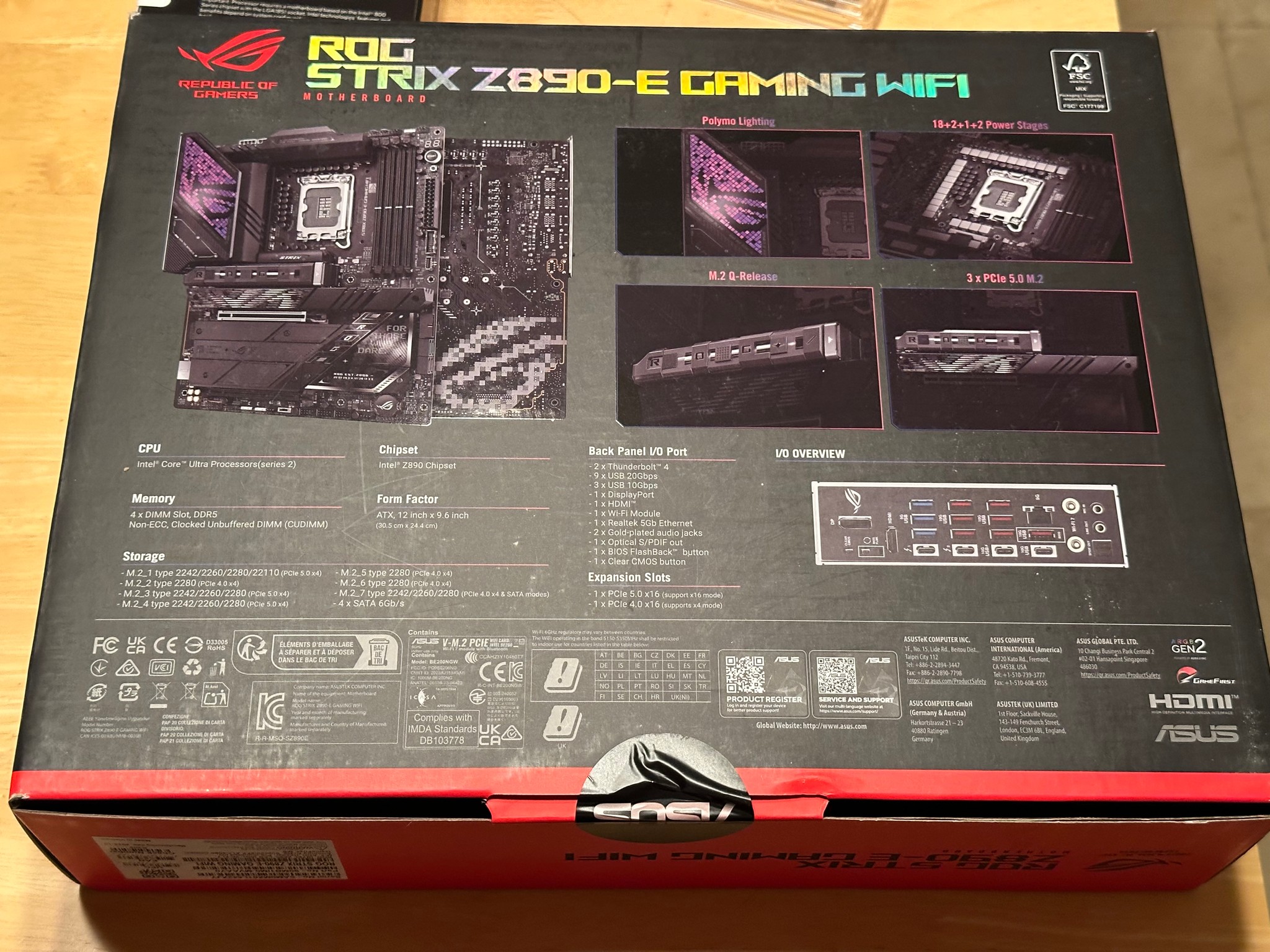 BNIB Intel Core 7 Ultra 270K Plus/Asus Strix Z890-E Gaming Wifi/Corsair Vengeance 32 GB 5600Mhz C40