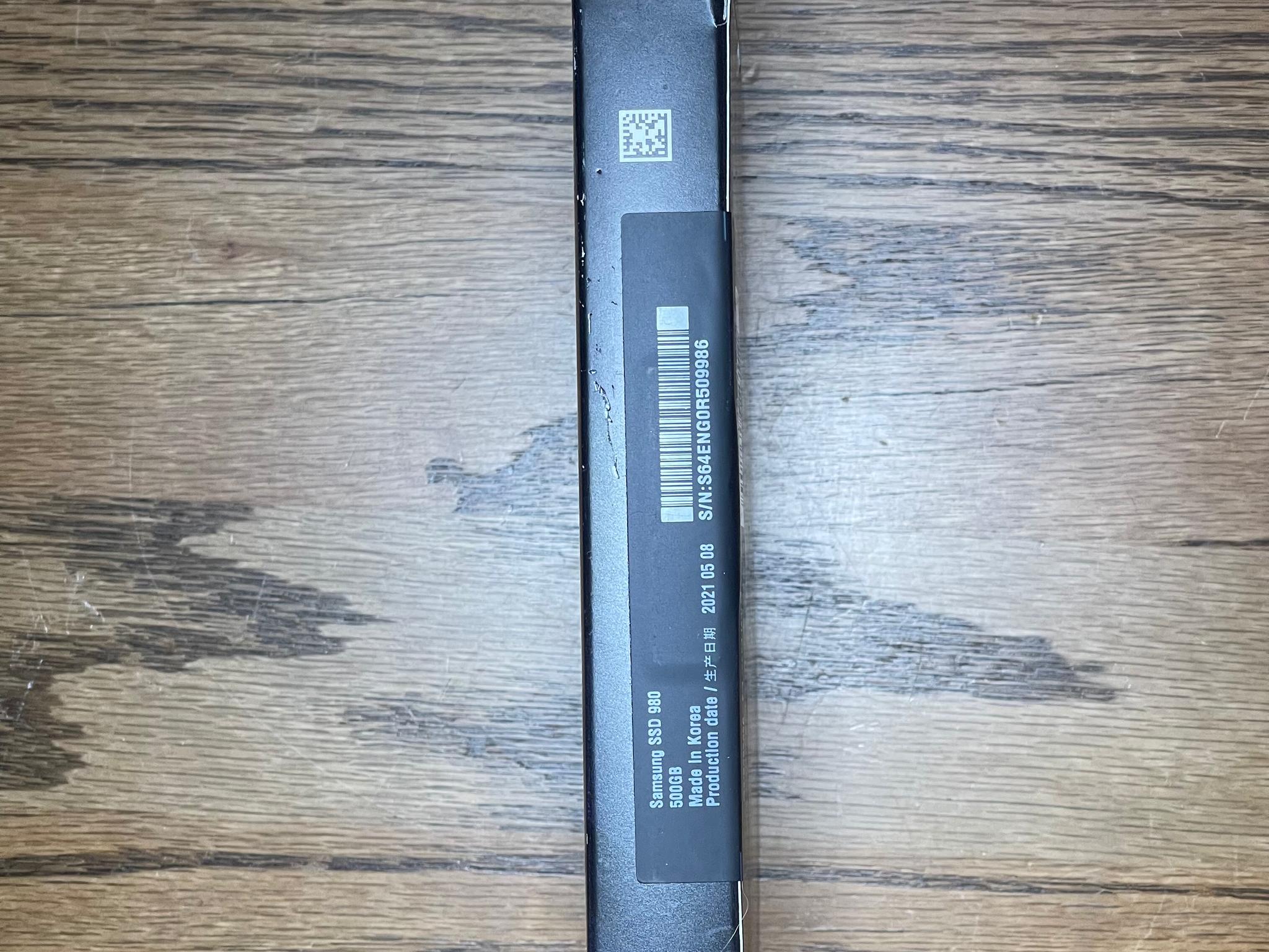 New, Samsung 980 500GB NVMe M.2 SSD