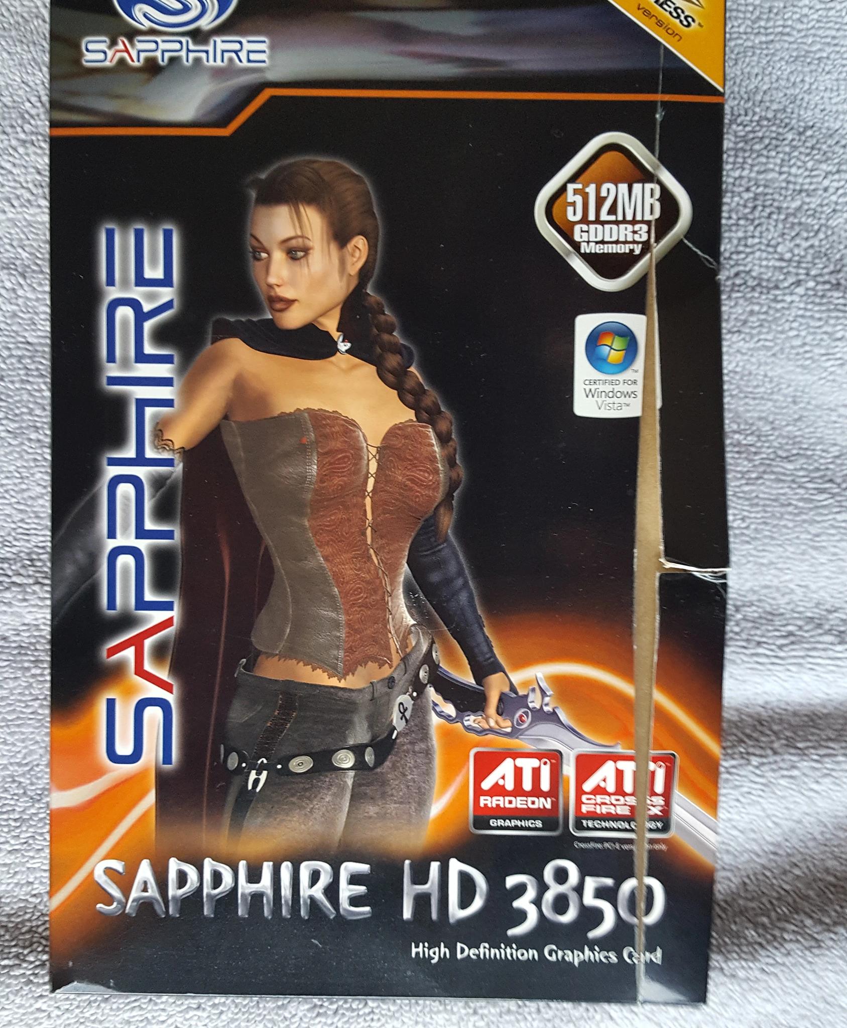 Sapphire Radeon HD 3850 512MB GDDR3, used w/ accessories