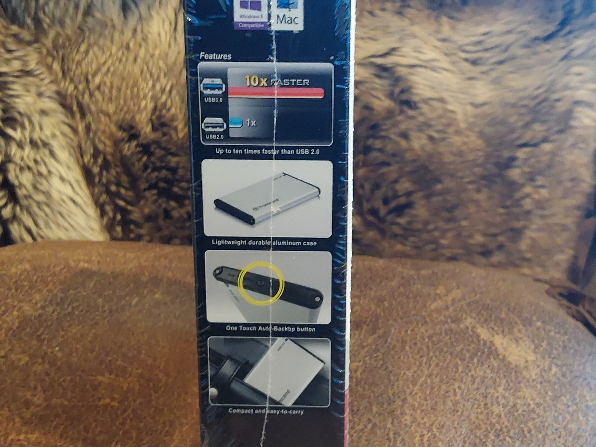 NEW TRANSCEND 2.5” SSD/HDD EXTERNAL ALUMINIUM ENCLOSURE, USB 3.0, One Touch Backup