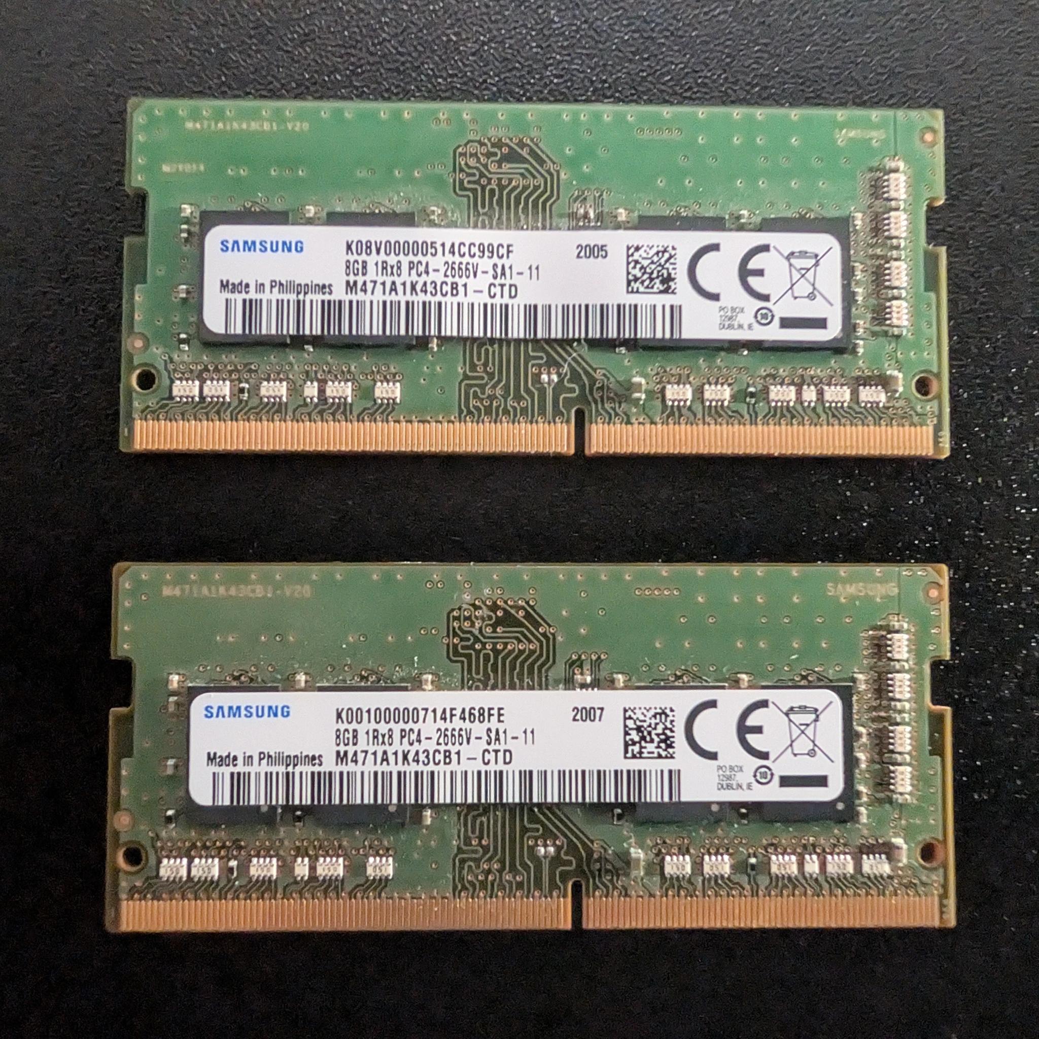 Samsung DDR4 SO-DIMM RAM 2x8GB 2666MHz (M471A1K43CB1)
