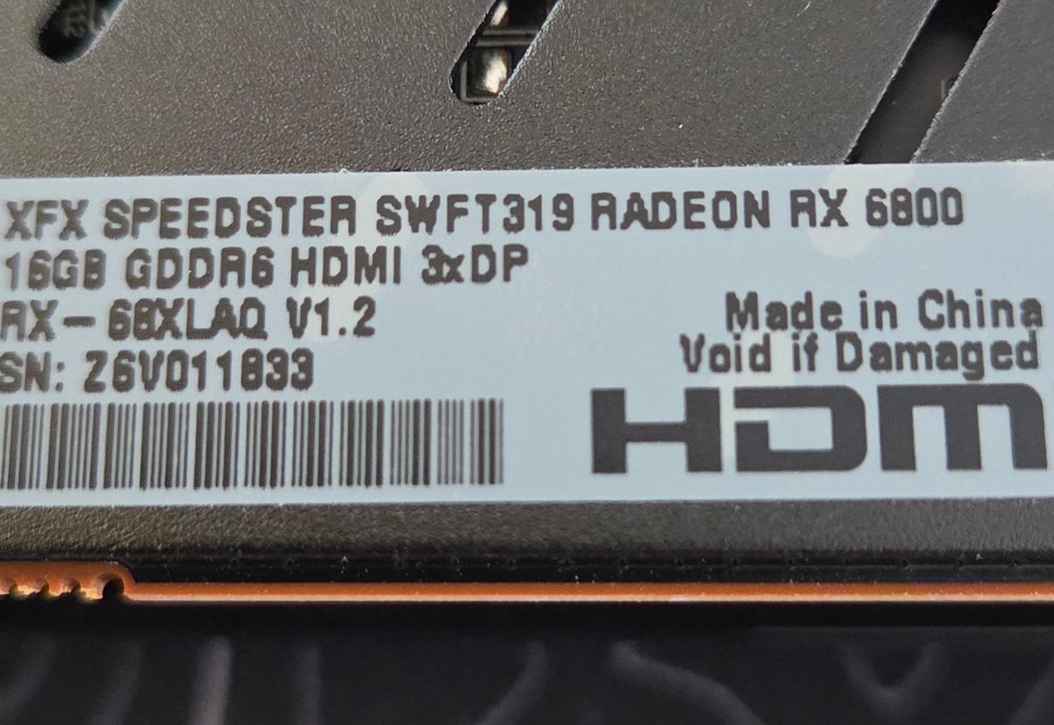 XFX Speedster SWFT 319 Radeon RX 6800