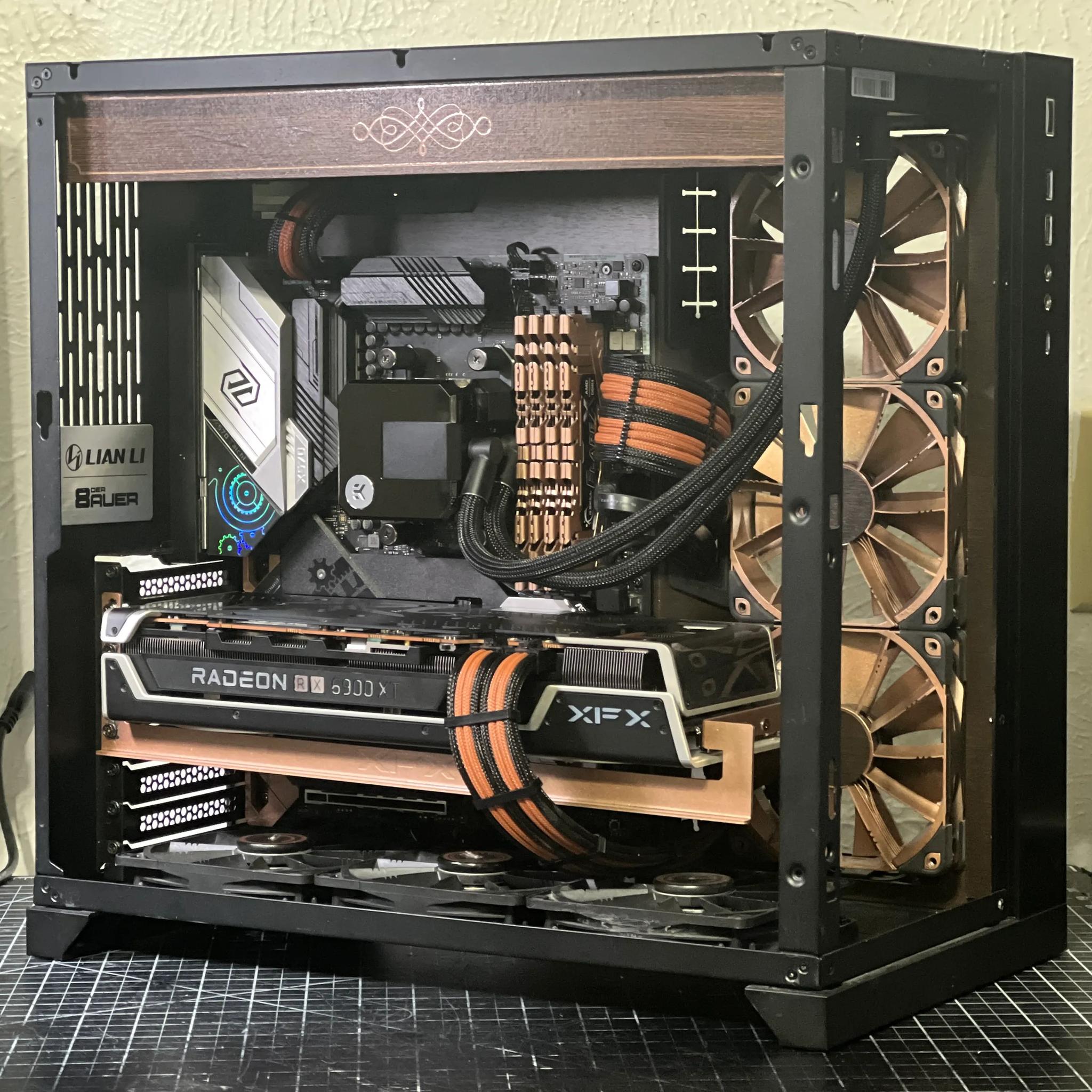 High-end gaming PC with a unique steampunk aesthetic - 5800X3D/6900 XT/32GB RAM