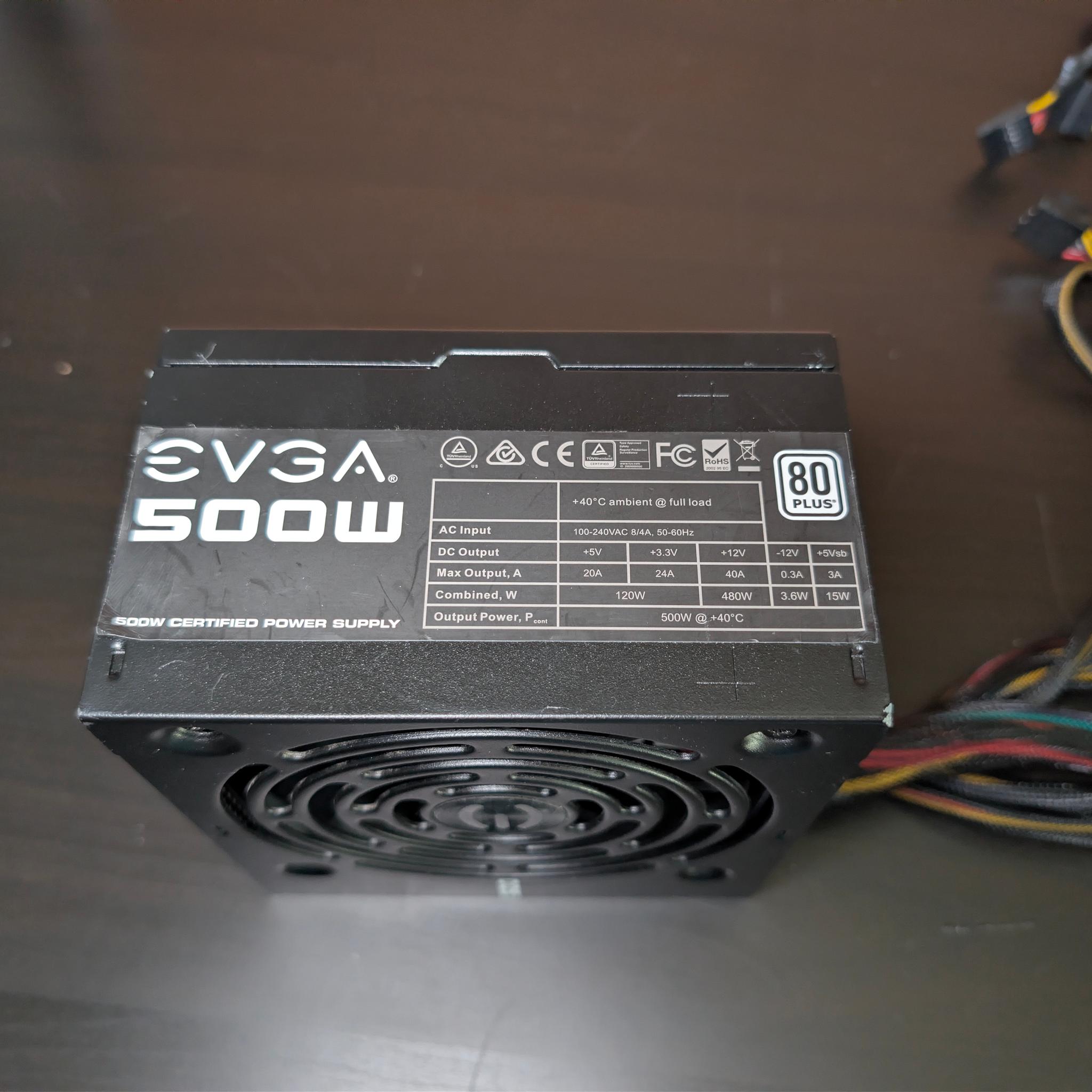 EVGA N1 500W Power Supply PSU 80+ White | Free Ship | As-is