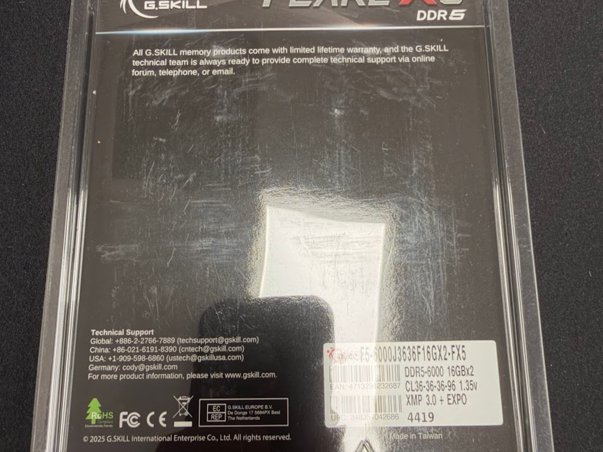 G.Skill Flare X5 Series AMD EXPO DDR5 RAM 32GB (2 x 16GB) 6000MT/s CL30-38-38-96