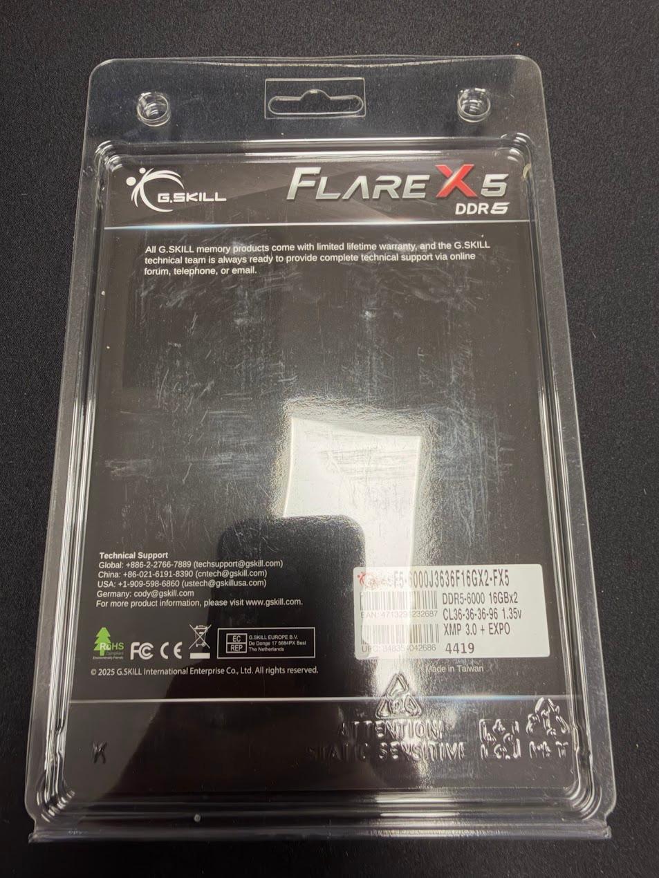 G.Skill Flare X5 Series AMD EXPO DDR5 RAM 32GB (2 x 16GB) 6000MT/s CL30-38-38-96 Low Profile - Image 2