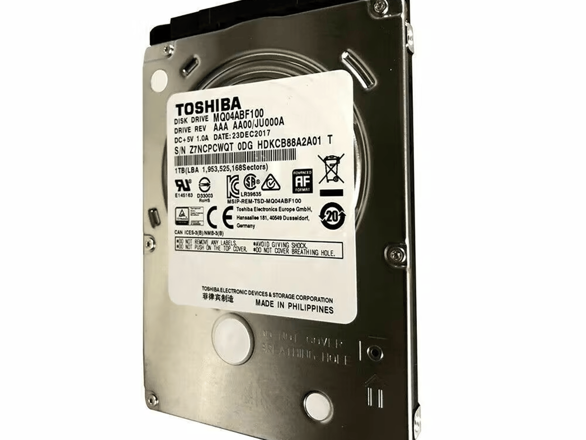 Toshiba 1TB 5400RPM 2.5" SATA III Thin 7mm Hard Drive