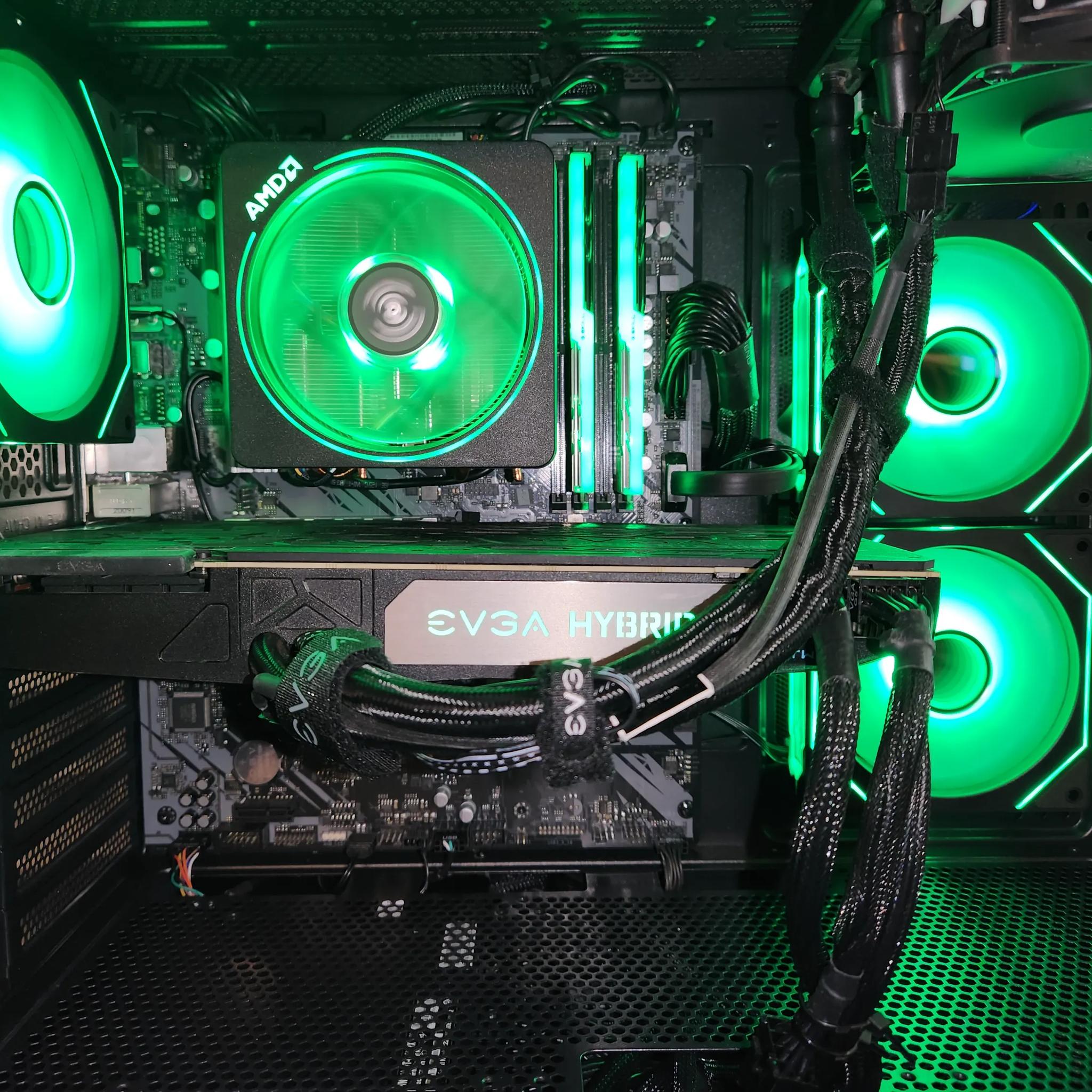 TEAM GEREN RTX 2080TI EVGA hybrid/ Ryzen 5 5600X 1440P gaming pc!