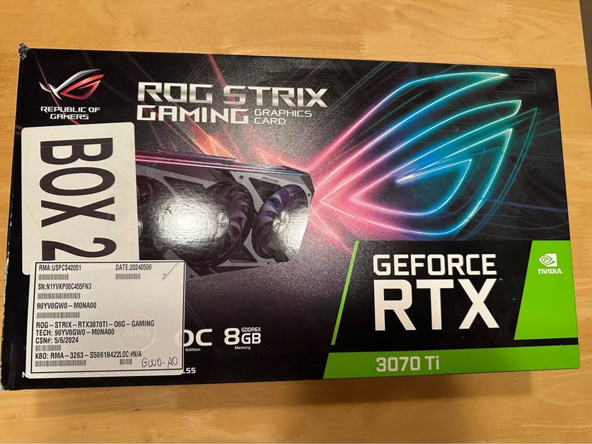 New unused Asus Strix 3070 ti 8GB GDDR6x