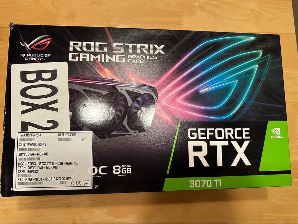 New unused Asus Strix 3070 ti 8GB GDDR6x