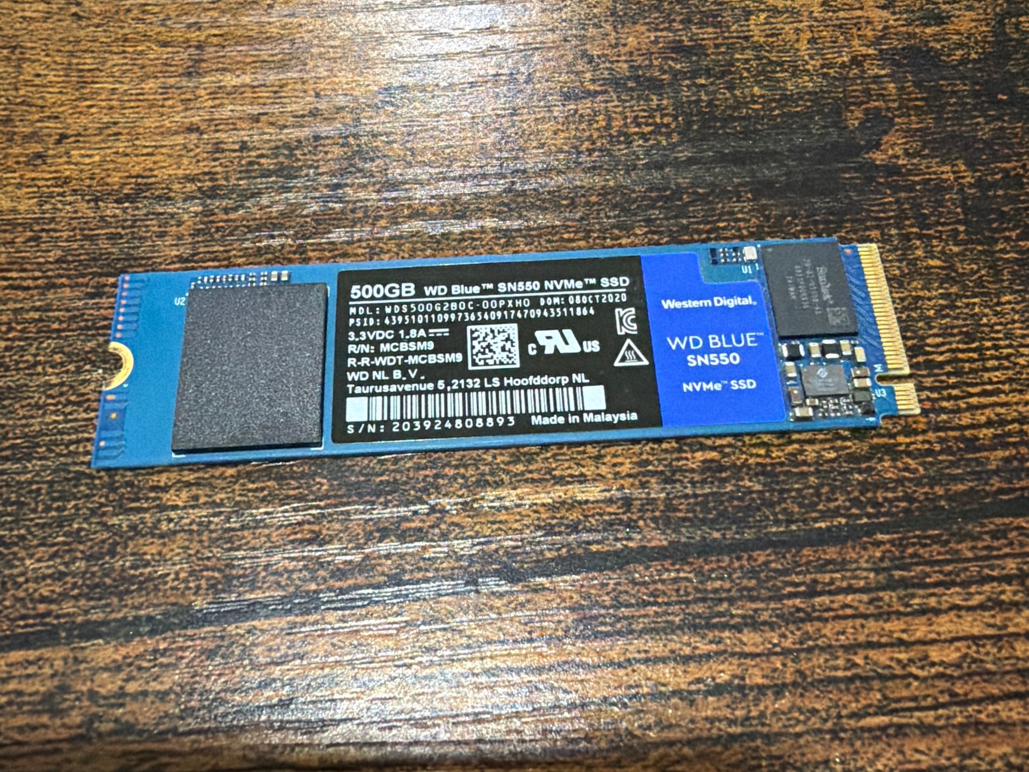 Western Digital WD Blue SN550 NVMe 500GB SSD