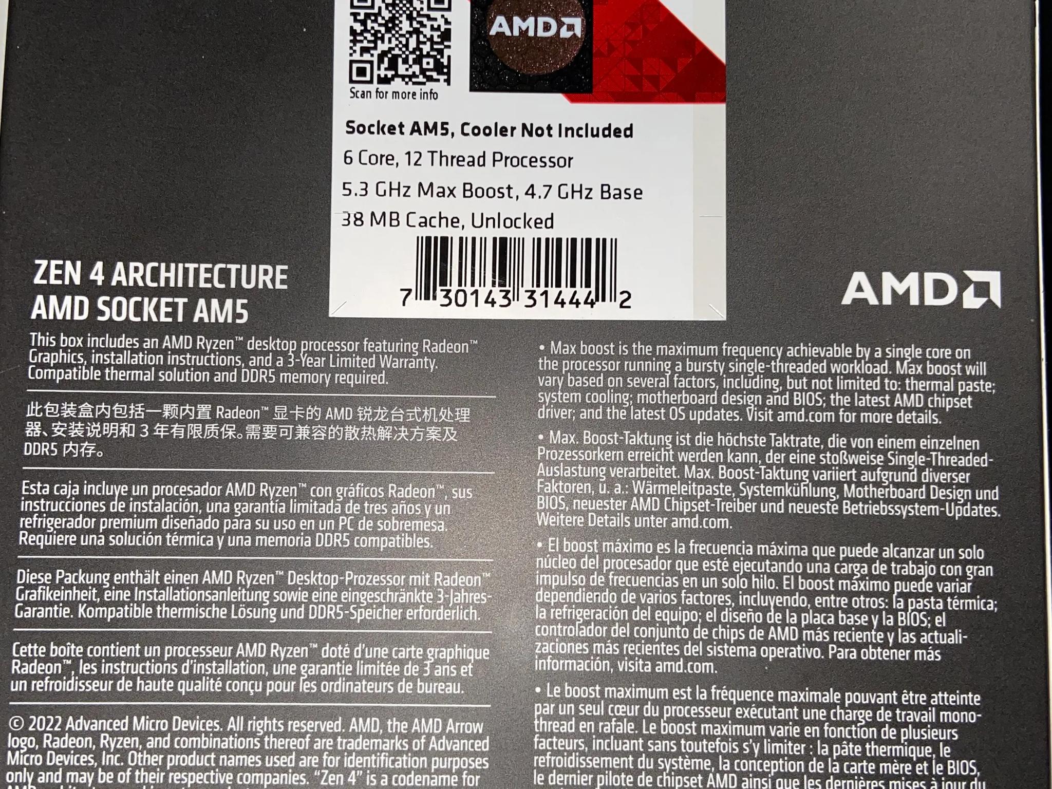 **BRAND NEW** AMD Ryzen™ 5 7600X 6-Core