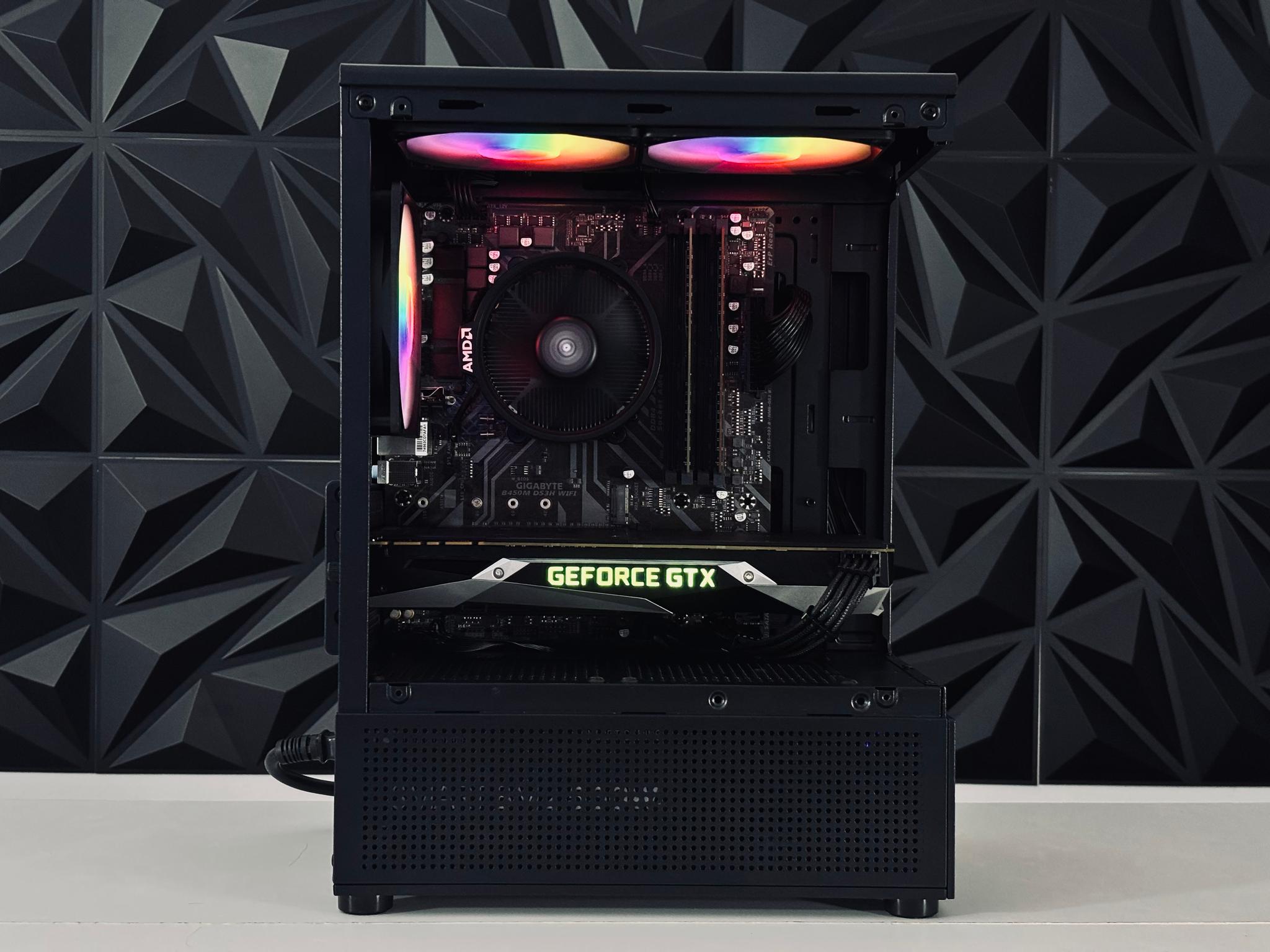 💜☂️🖤 Black Gaming PC - GTX 1070 / Ryzen 7 2700 / 16GB Ram / 1TB HDD / WIFI + BT 💜☂️🖤
