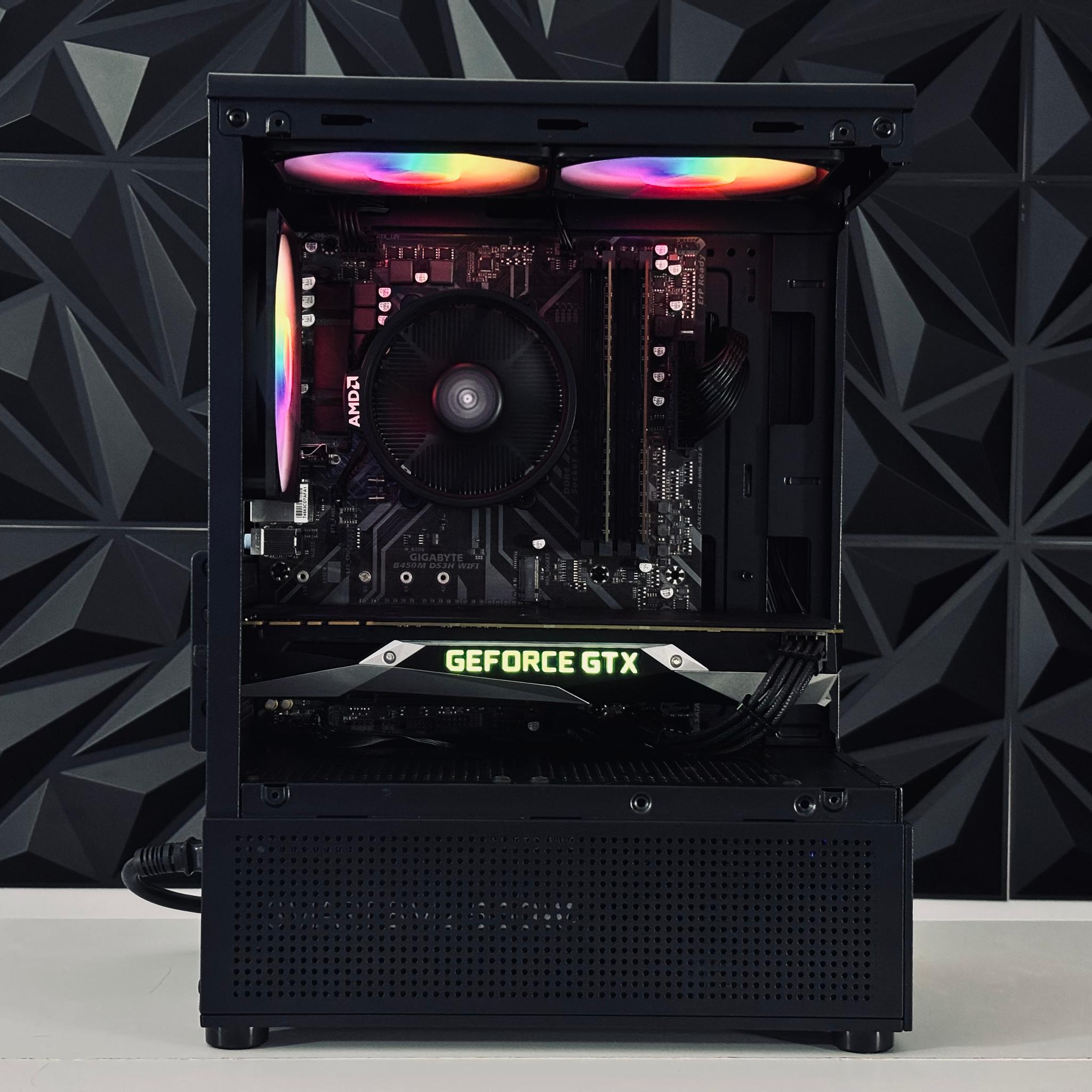 💜☂️🖤 Black Gaming PC - GTX 1070 / Ryzen 7 2700 / 16GB Ram / 1TB HDD / WIFI + BT 💜☂️🖤
