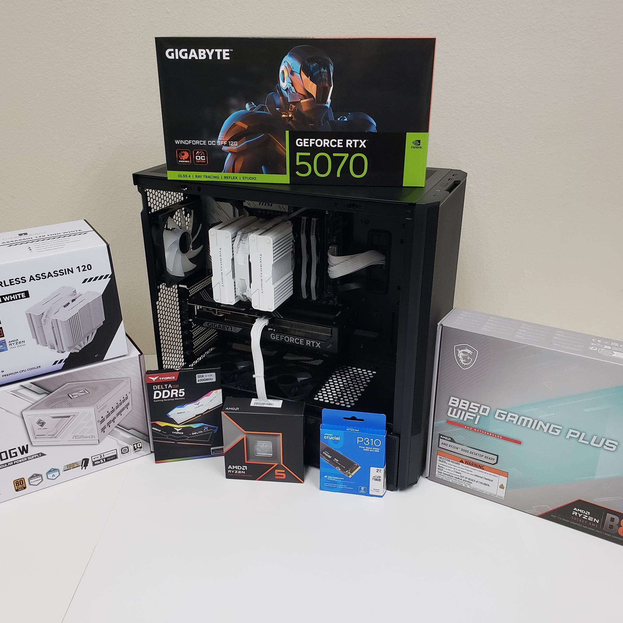 PC on Sale! Ryzen 5 9600X, RTX 5070, 32GB-DDR5 6000, 2TB SSD NVMe, 1000W PSU