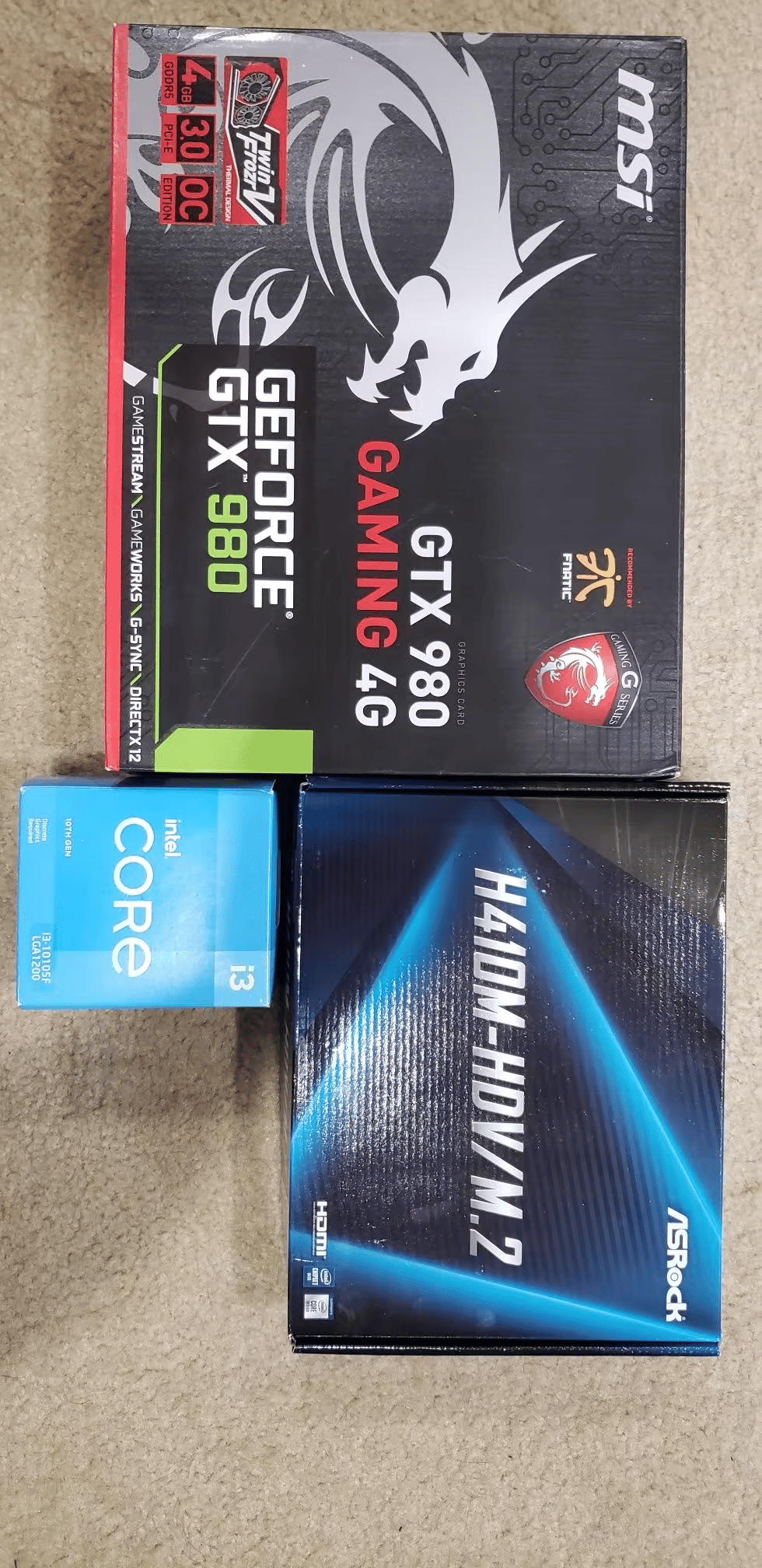 Gaming PC GTX980 and 10th Gen Intel 10105F with 16 GB DDR 4 memory